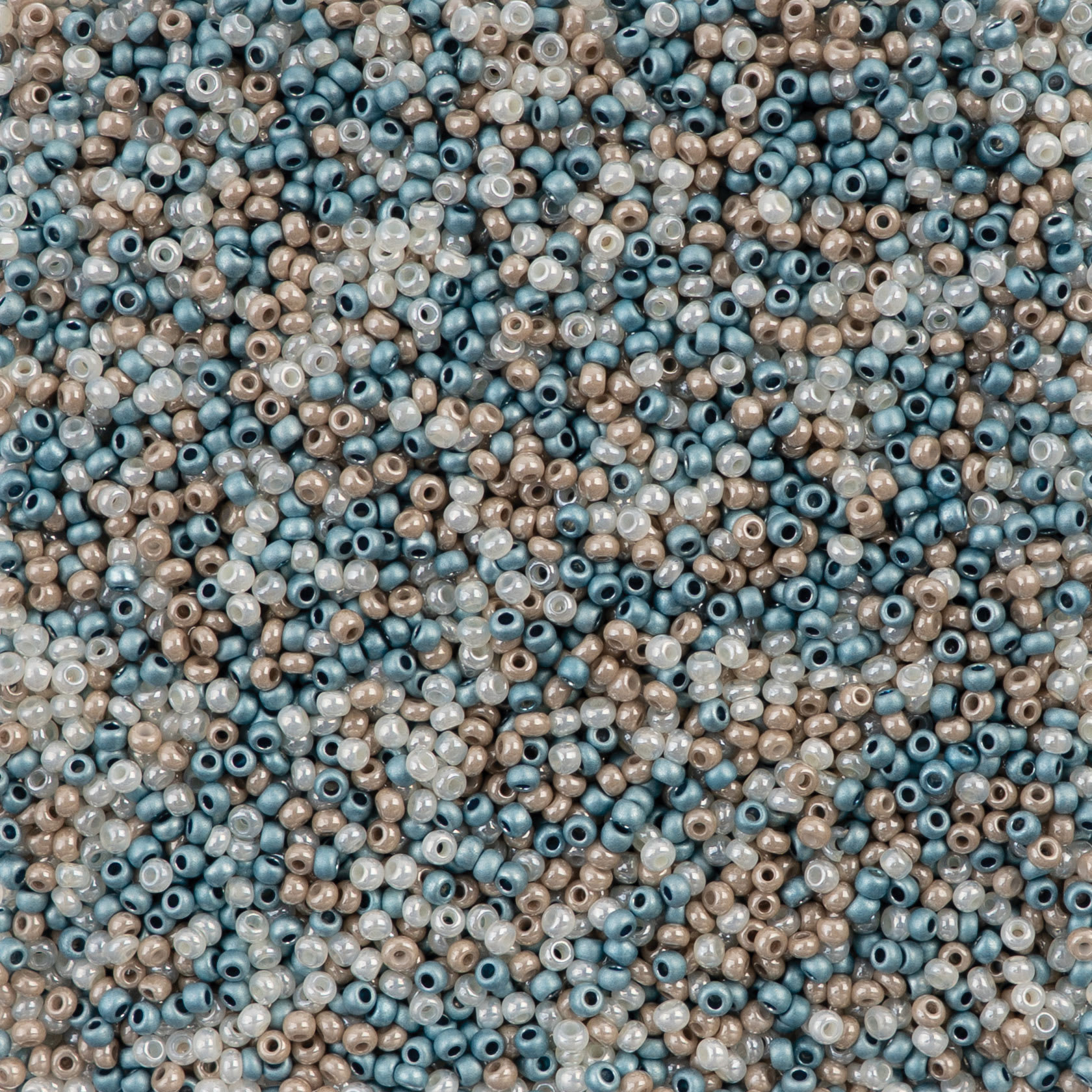 John Bead Czech Glass Seed Beads - Sand Dune Mix, 10/0, 22 g Vial close up