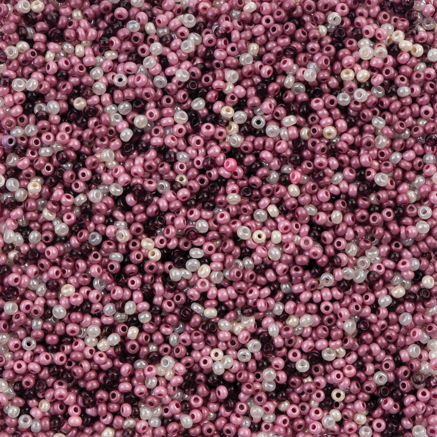 John Bead Czech Glass Seed Beads - Vintage Rose Mix, 10/0, 22 g Vial close up