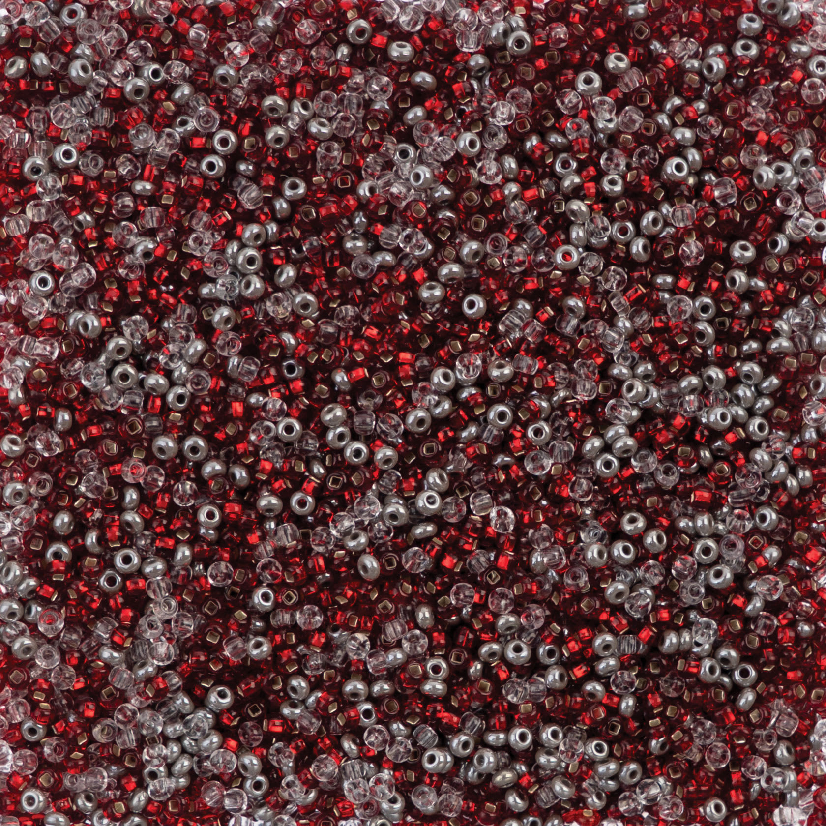 John Bead Czech Glass Seed Beads - Candy Apple Mix, 10/0, 22 g Vial close up