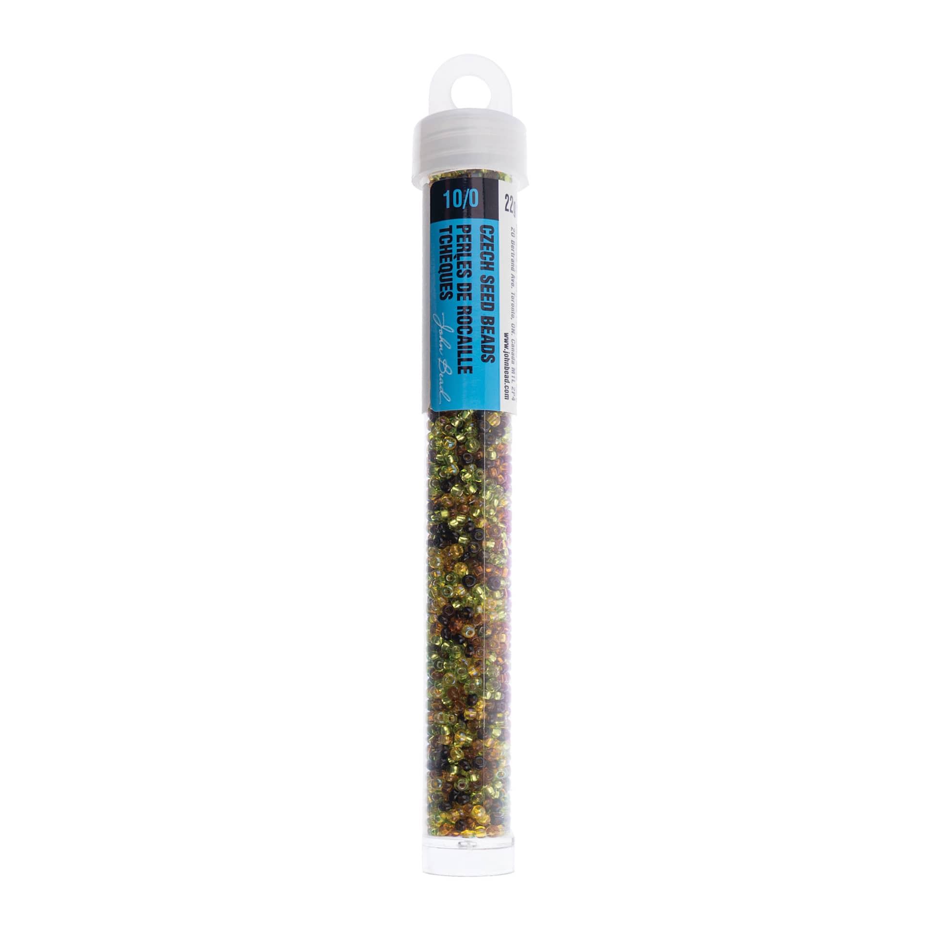 John Bead Czech Glass Seed Beads - Harvest Lights Mix, 10/0, 22 g Vial