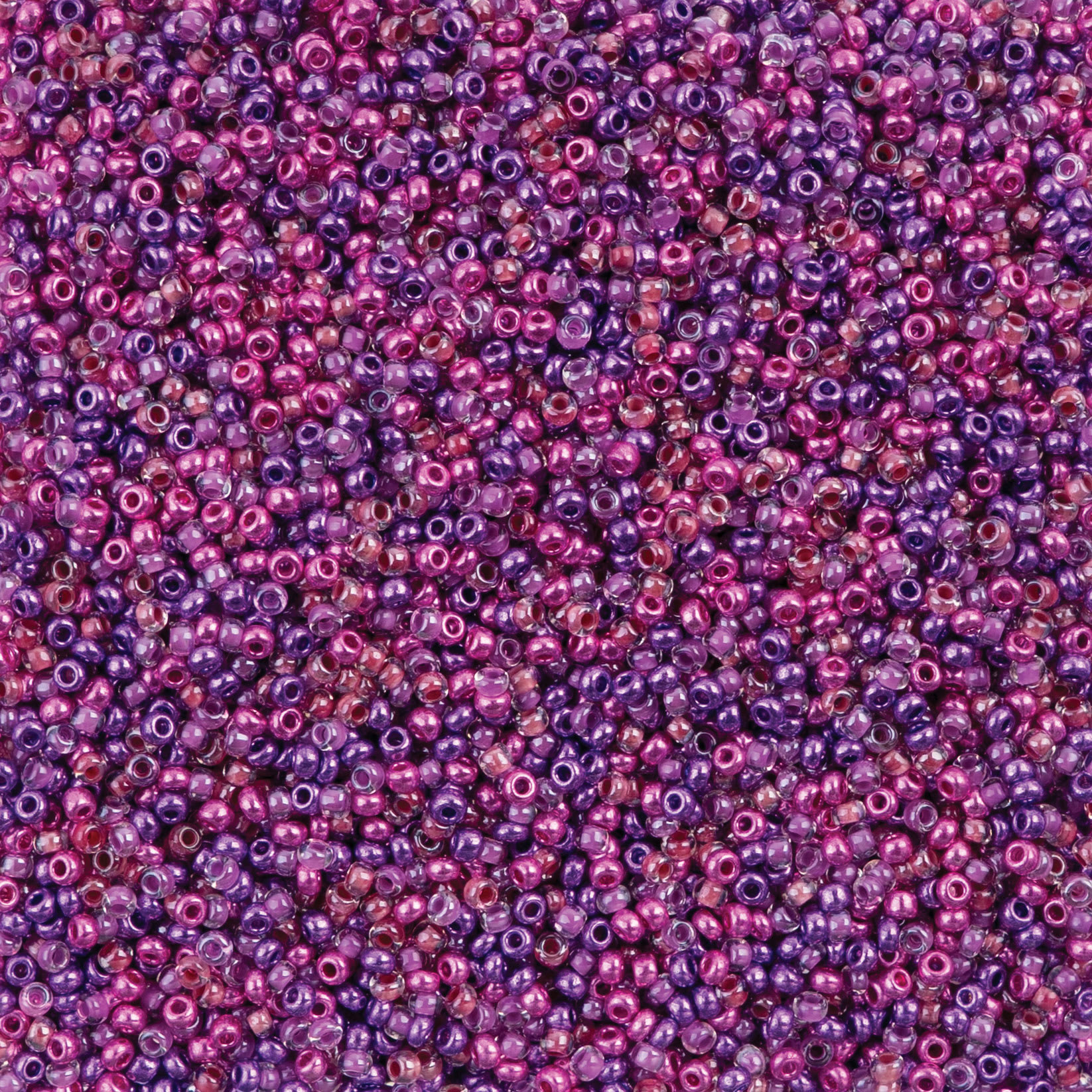 John Bead Czech Glass Seed Beads - Berry Sorbet Mix, 10/0, 22 g Vial close up