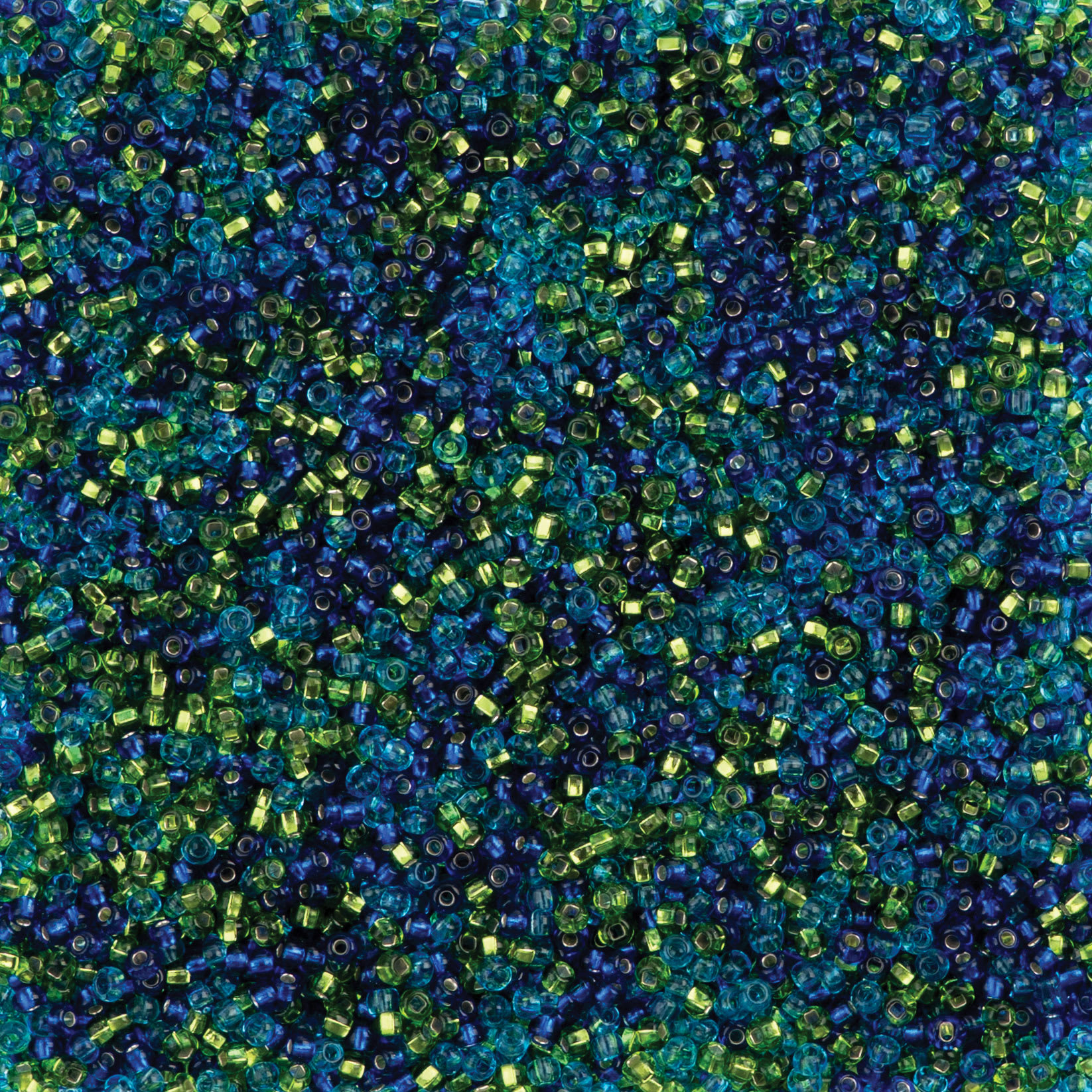 John Bead Czech Glass Seed Beads - Citrus Lagoon Mix, 10/0, 22 g Vial close up
