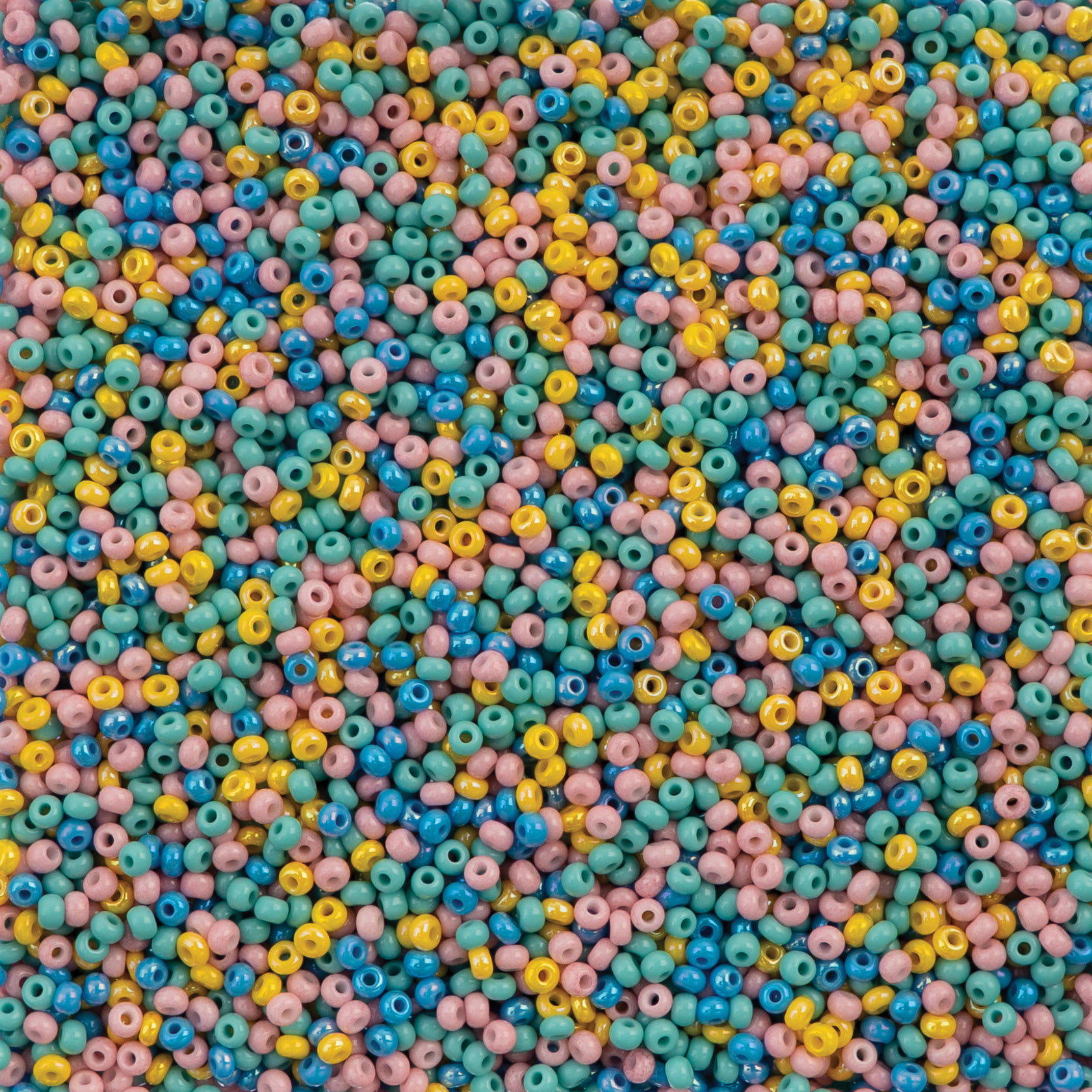 John Bead Czech Glass Seed Beads - Retro Pop Mix, 10/0, 22 g Vial close up