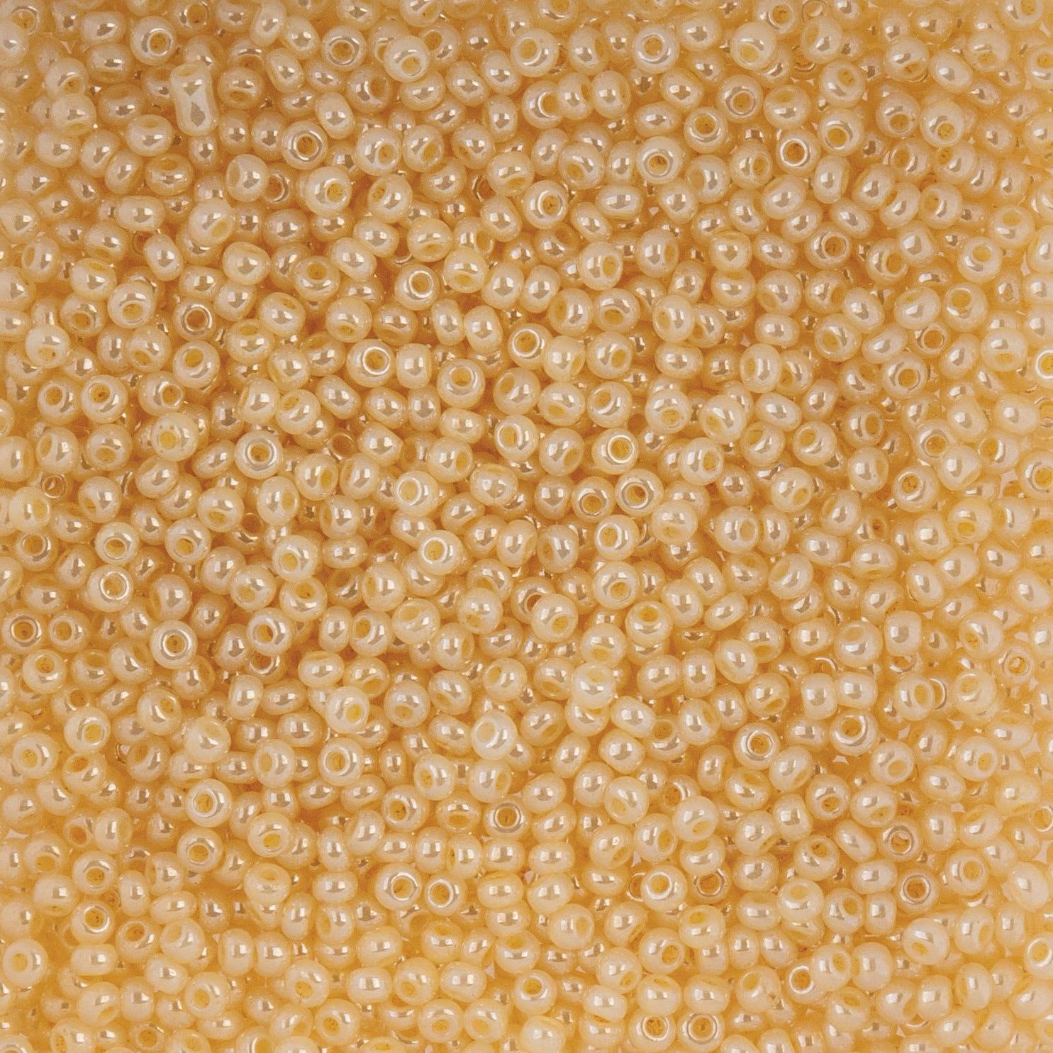 John Bead Czech Glass Seed Beads - Pearl Ivory, 10/0, 22 g Vial close up