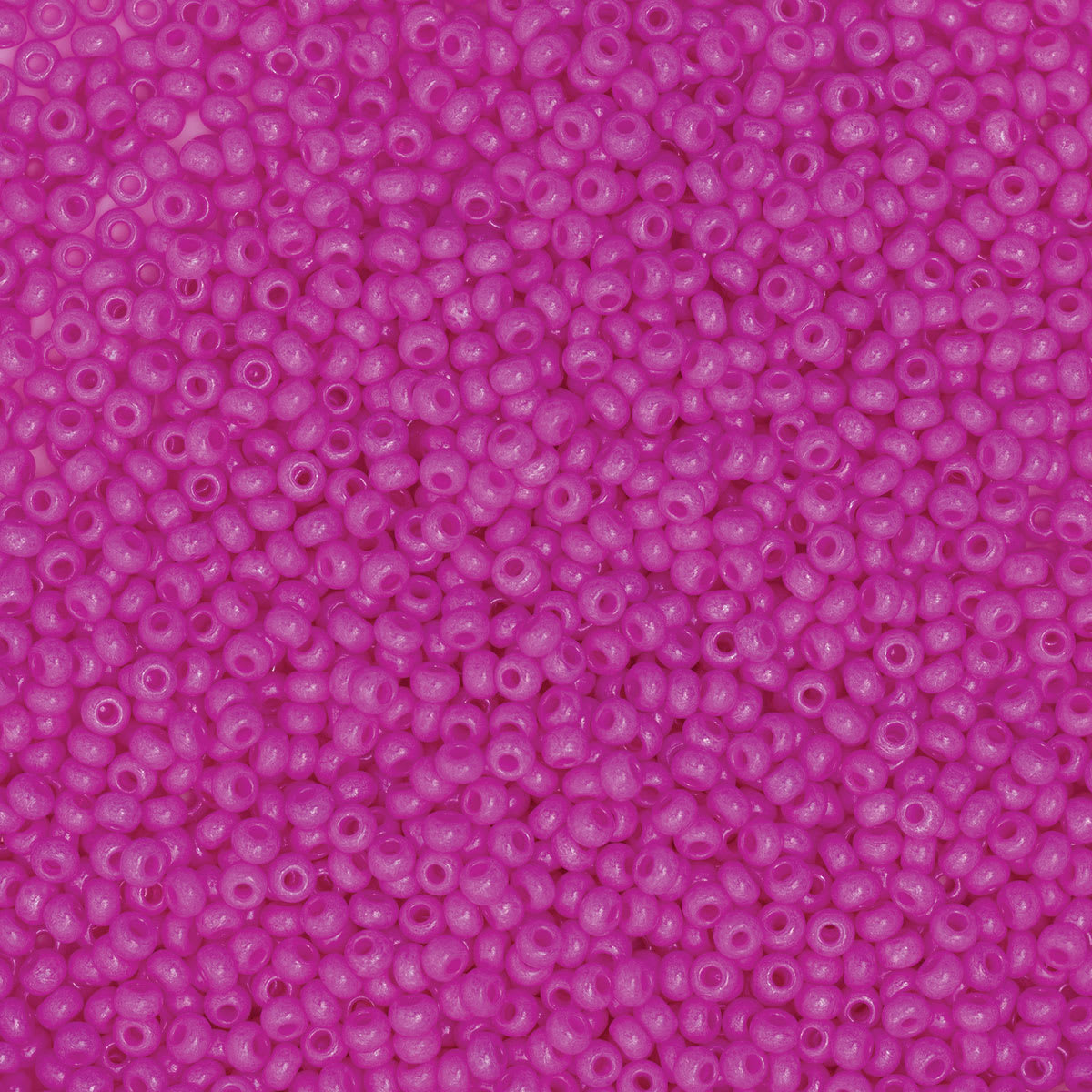 John Bead Czech Glass Seed Beads - Hot Pink, 10/0, 22 g Vial close up