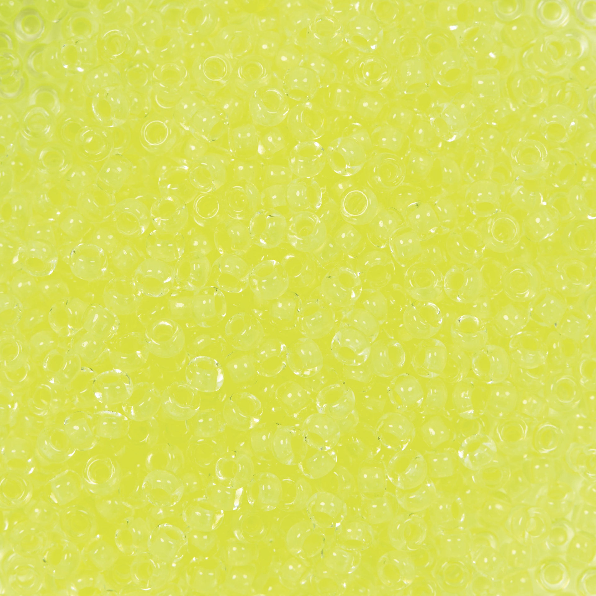 John Bead 11/0 Czech Glass Seed Beads - Neon Yellow, Color Lined