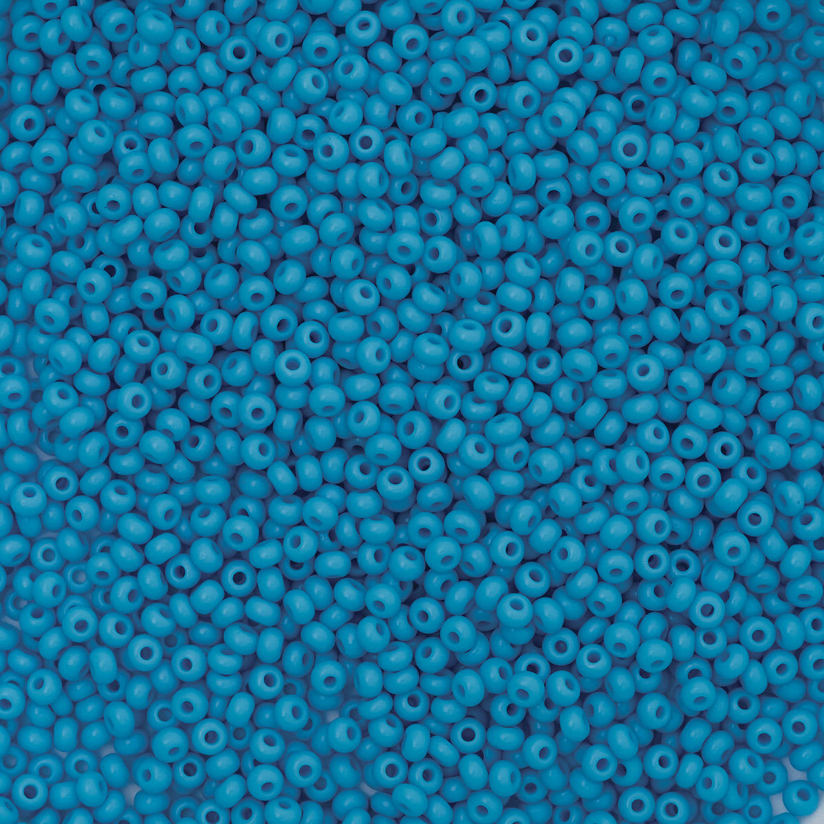 John Bead Czech Glass Seed Beads - Light Blue, 10/0, 22 g Vial close up