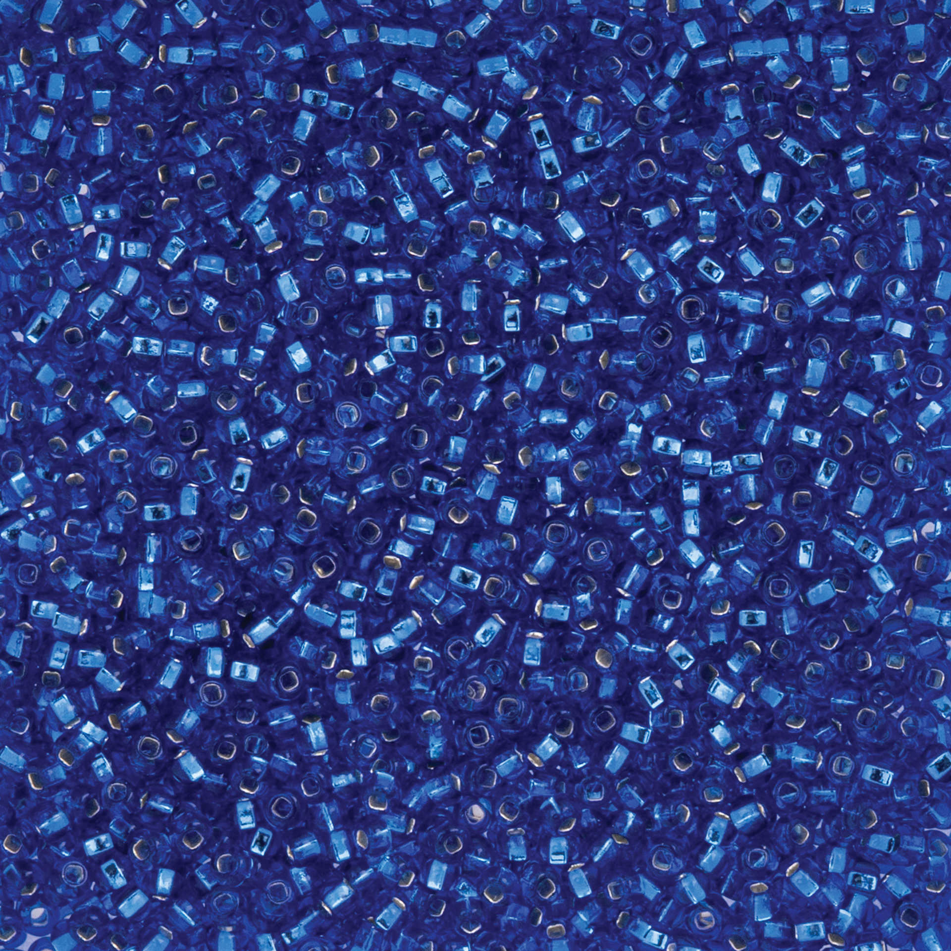 John Bead Czech Glass Seed Beads - Silver-Lined Dark Blue, 10/0, 22 g Vial close up