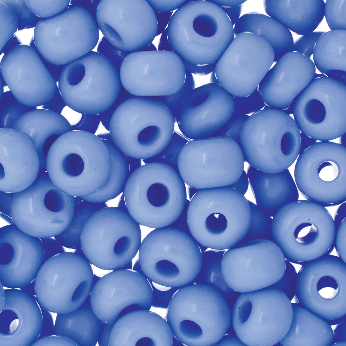 John Bead Czech Seed Beads - Powder Blue, Opaque, 32/0 - close-up