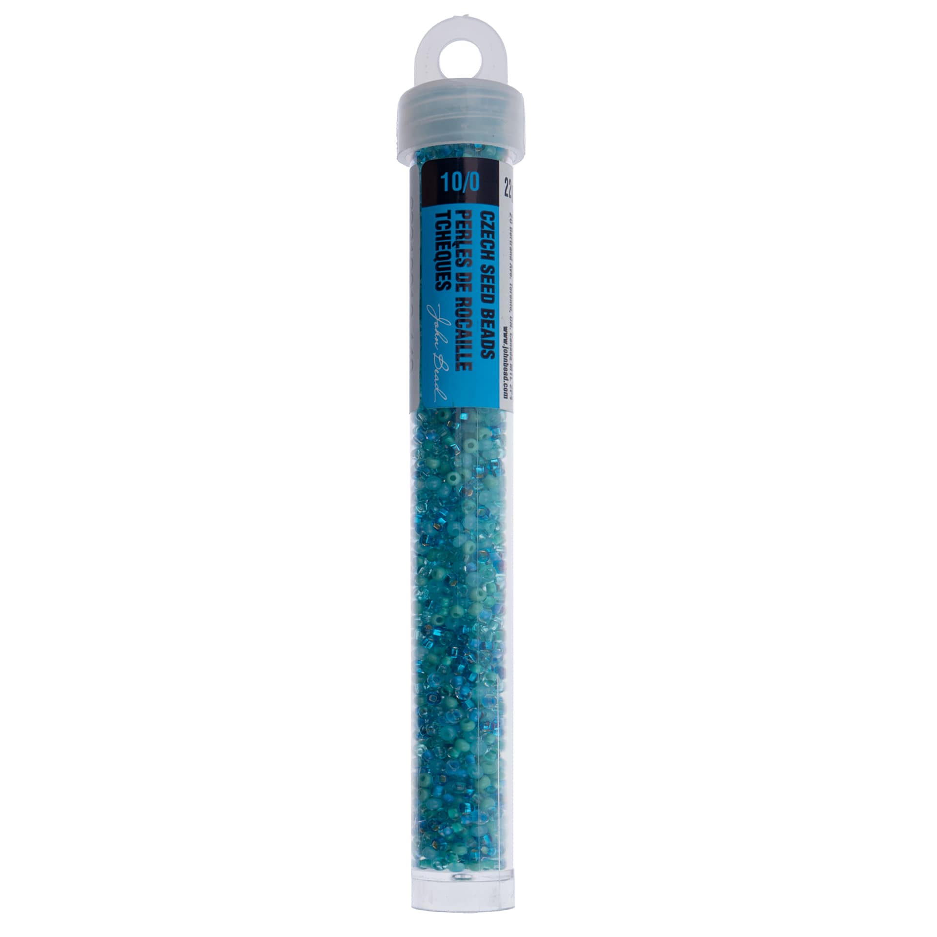 John Bead Czech Glass Seed Beads - Miami Surf Mix, 10/0, 22 g Vial