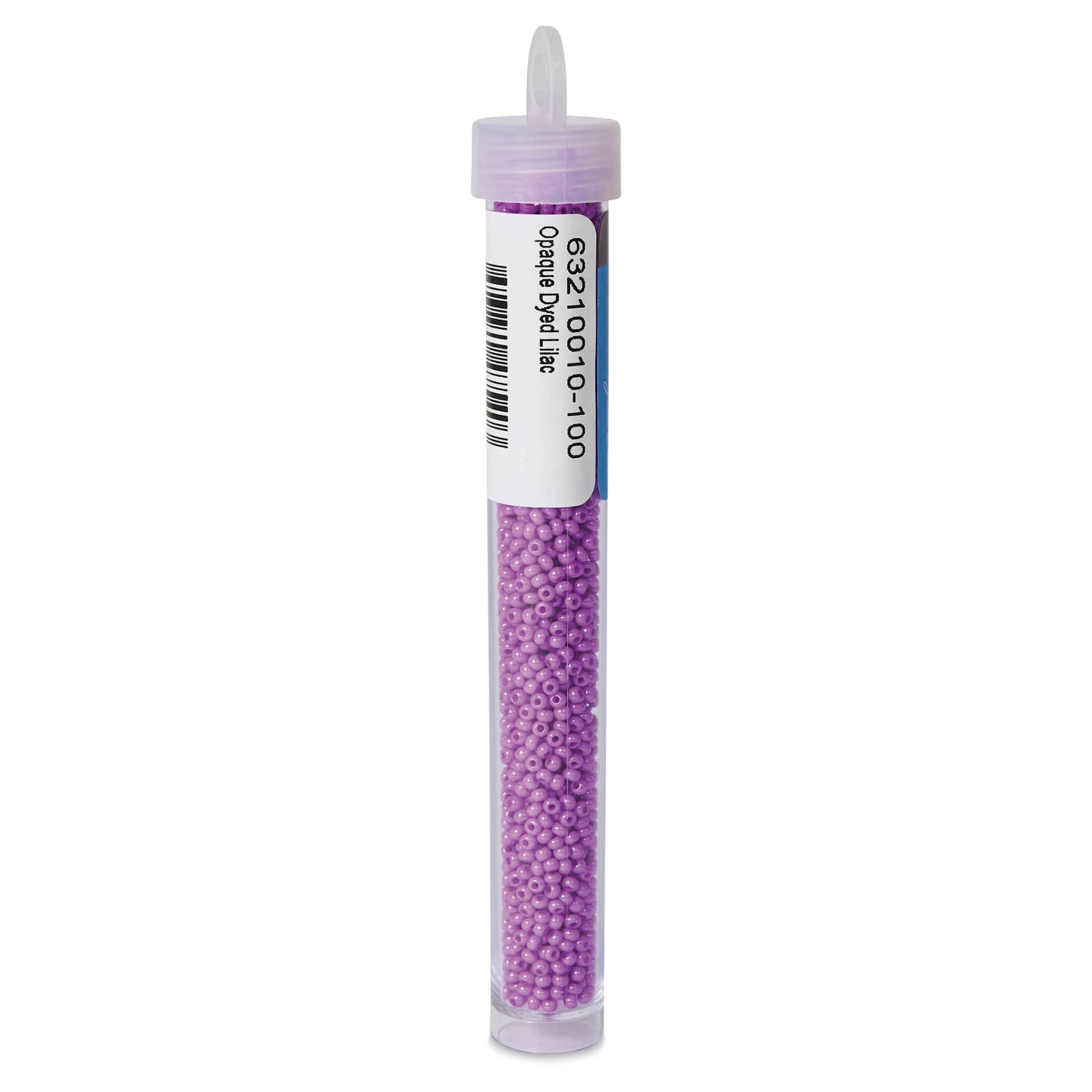 John Bead Czech Glass Seed Beads - Dyed Lilac, Opaque, 10/0, 22 g Vial back view