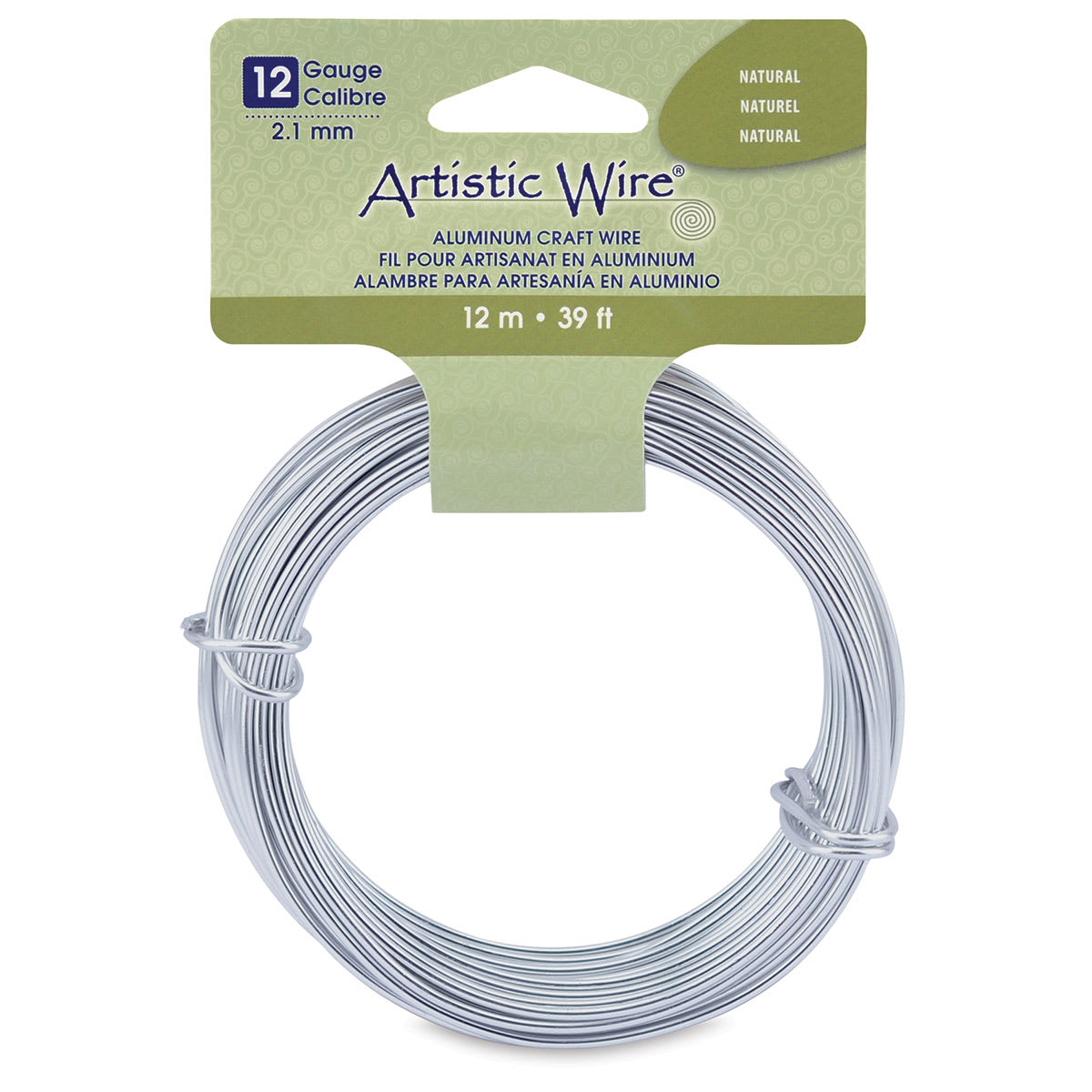 Artistic Wire Aluminum Craft Wire - Front view of Aluminum wire coiled on hang tag