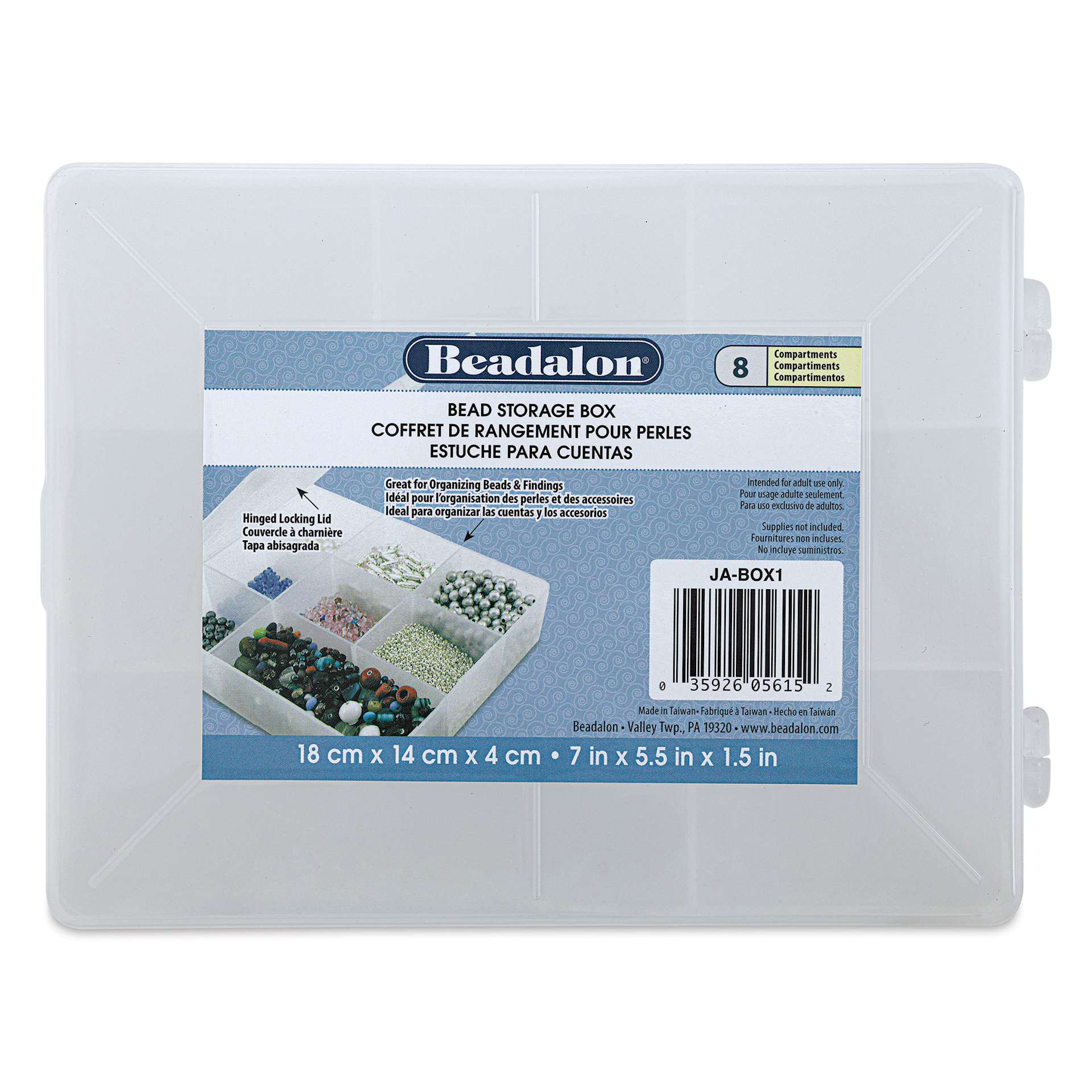 Beadalon Bead Storage Box - 5.5" x 7" top view