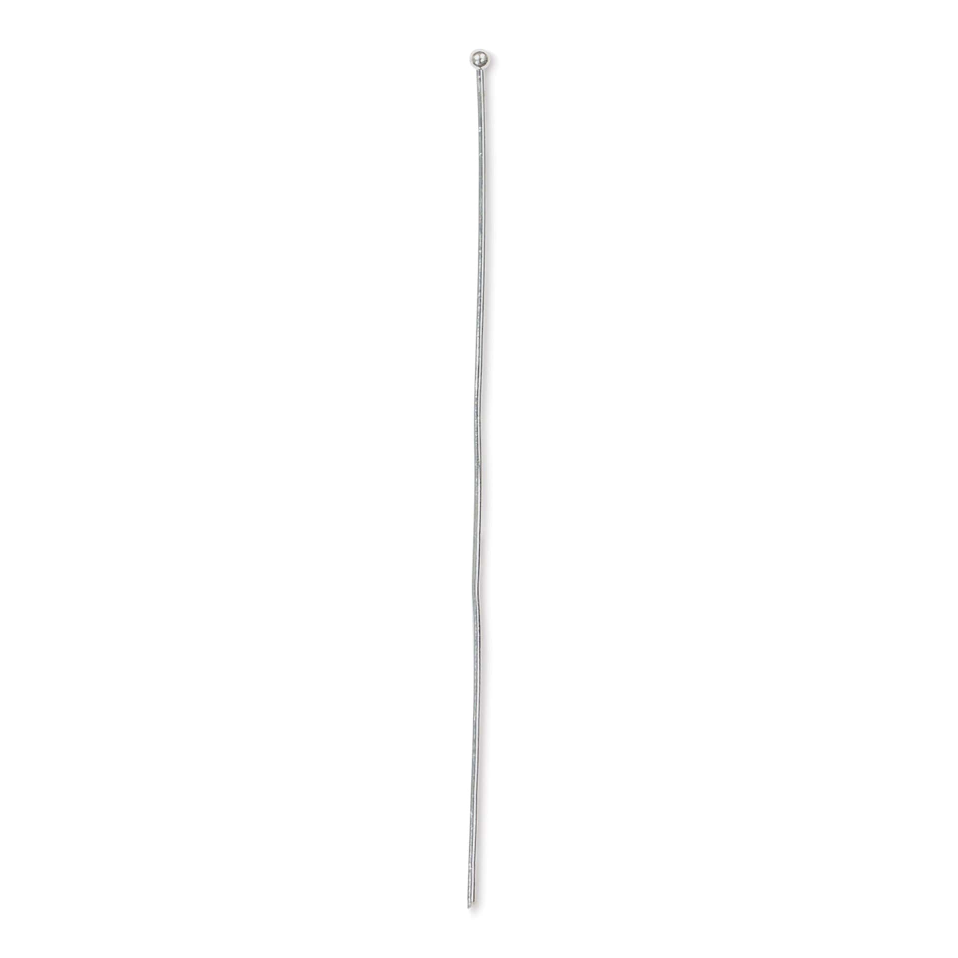 Beadalon Head Pins - Silver, Pkg of 24 - single pin head