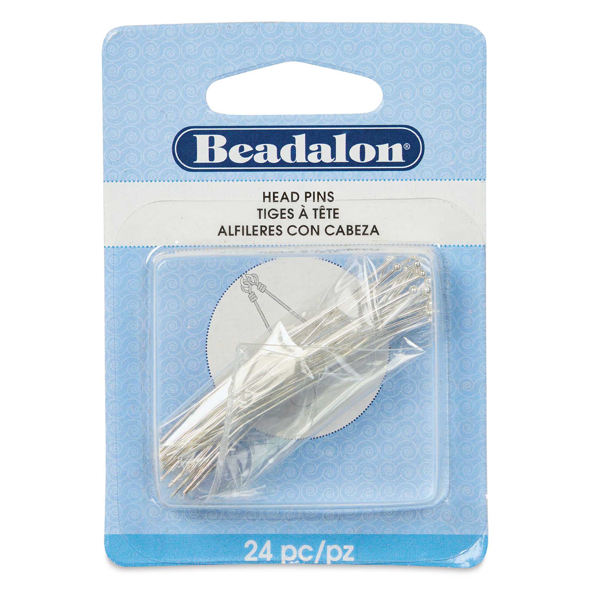 Beadalon Head Pins - Silver, Pkg of 24 front of packaging