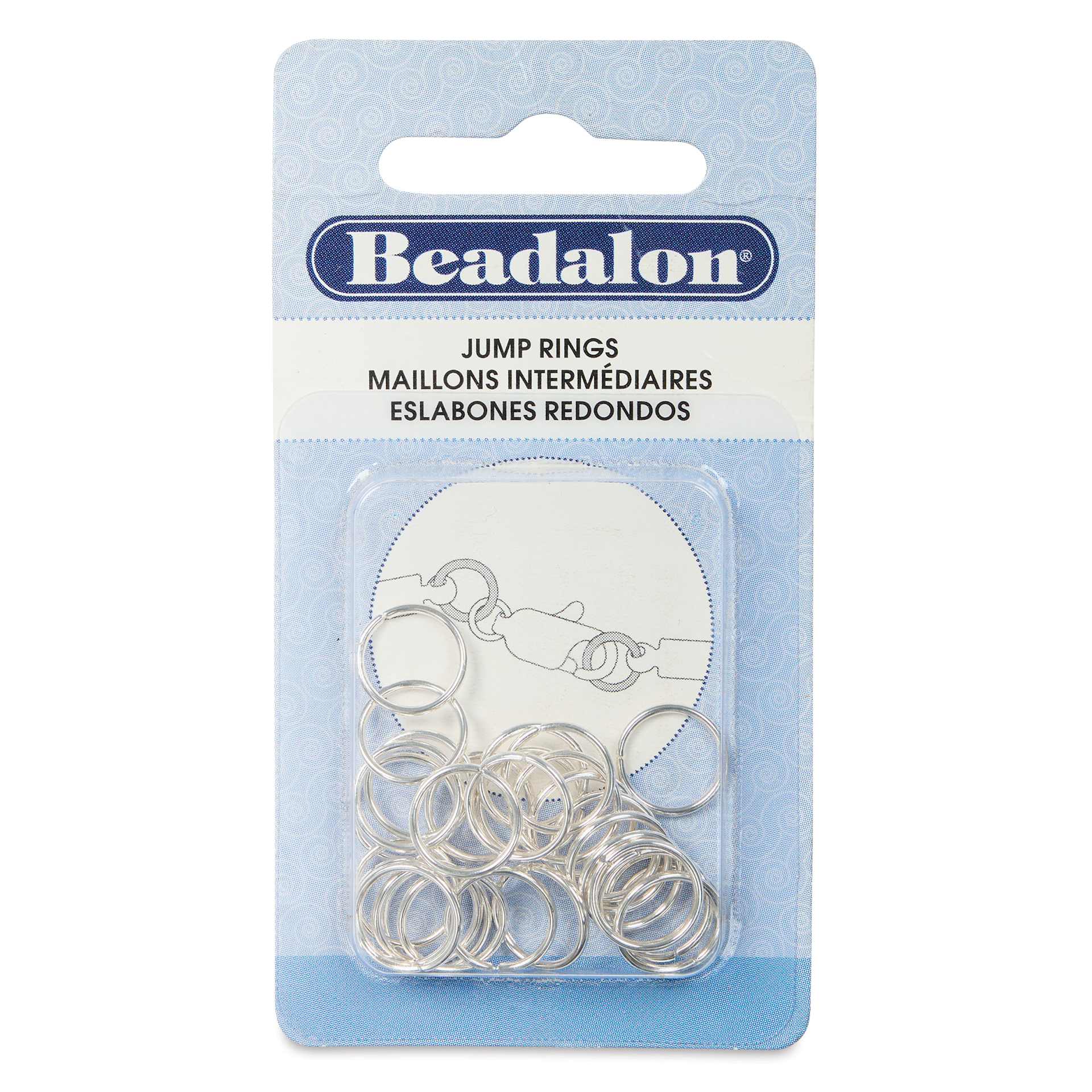 Beadalon Jump Rings - Silver Plated, Round, 10 mm, Pkg of 30 front of packaging