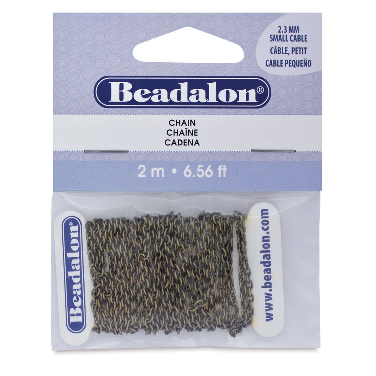 Beadalon Jewelry Chain - Front of Brass Small Chain package