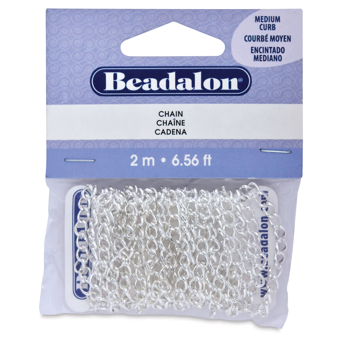 Beadalon Jewelry Chain - Front of Silver Curb Chain package