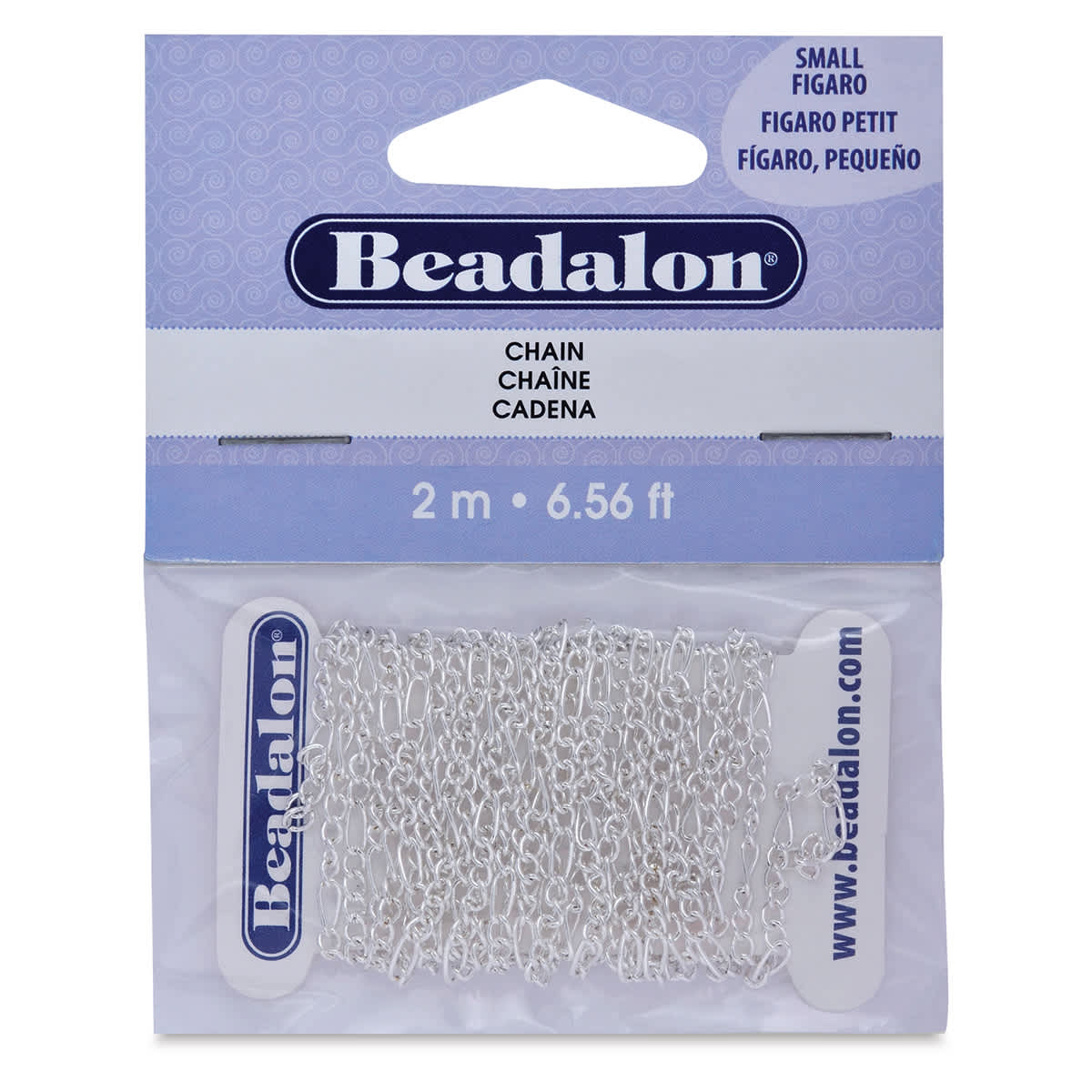Beadalon Jewelry Chain - Front of Silver Figaro Chain package