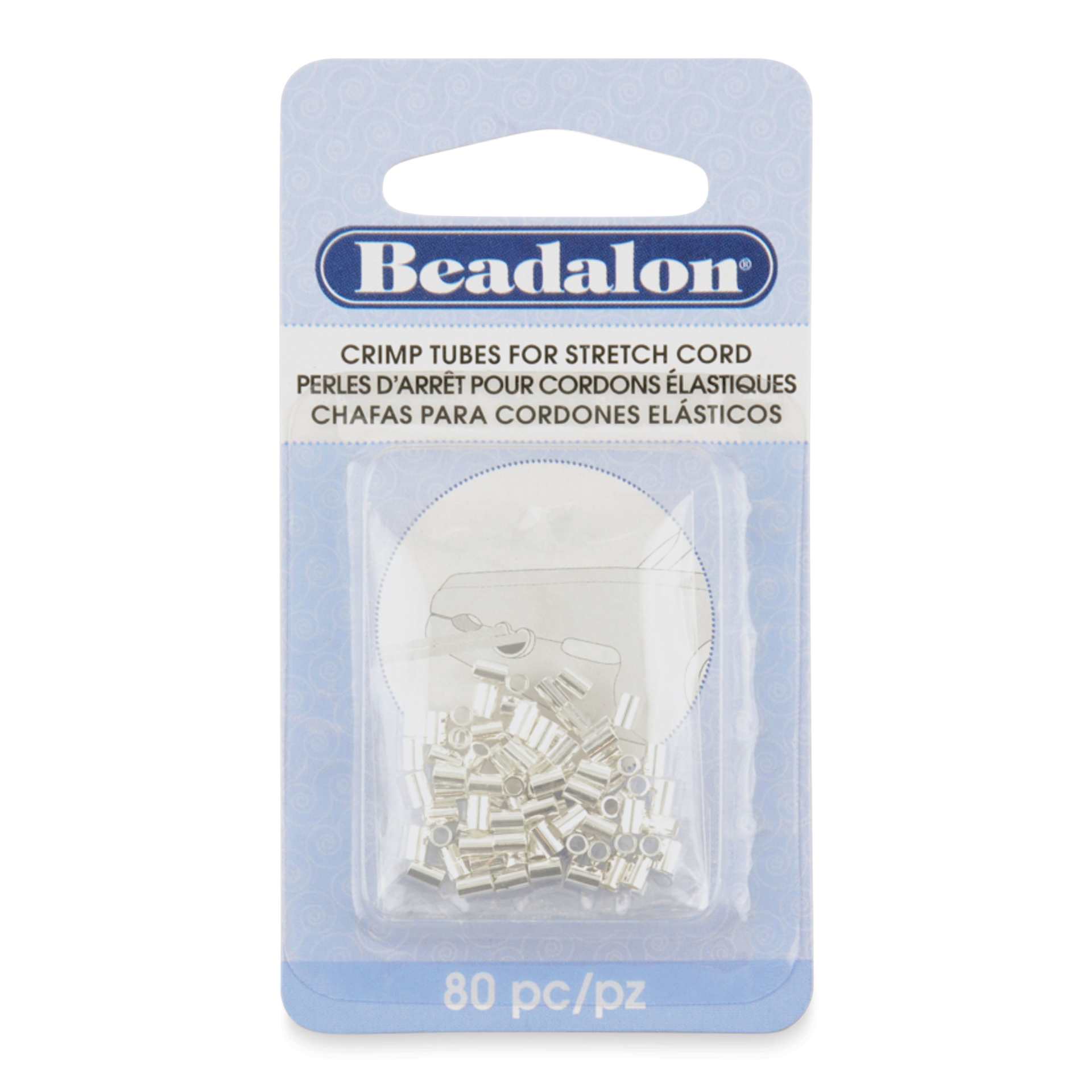 Beadalon Crimp Tubes for Stretch Cord - Pkg of 80, 4 mm front of packaging
