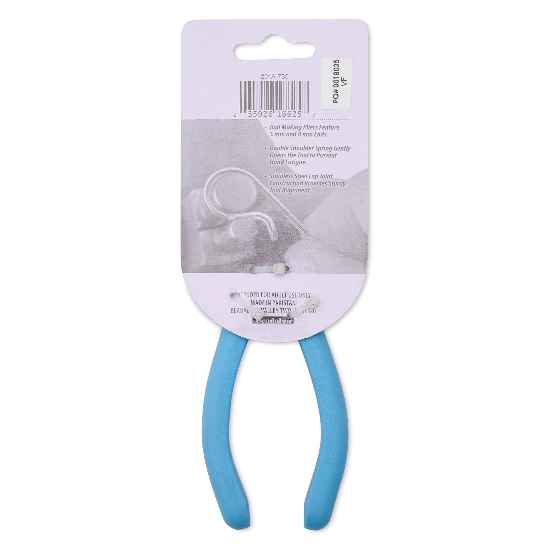Beadalon Designer Series Bail Making Pliers - Large, 5 mm / 8 mm - back of packaging