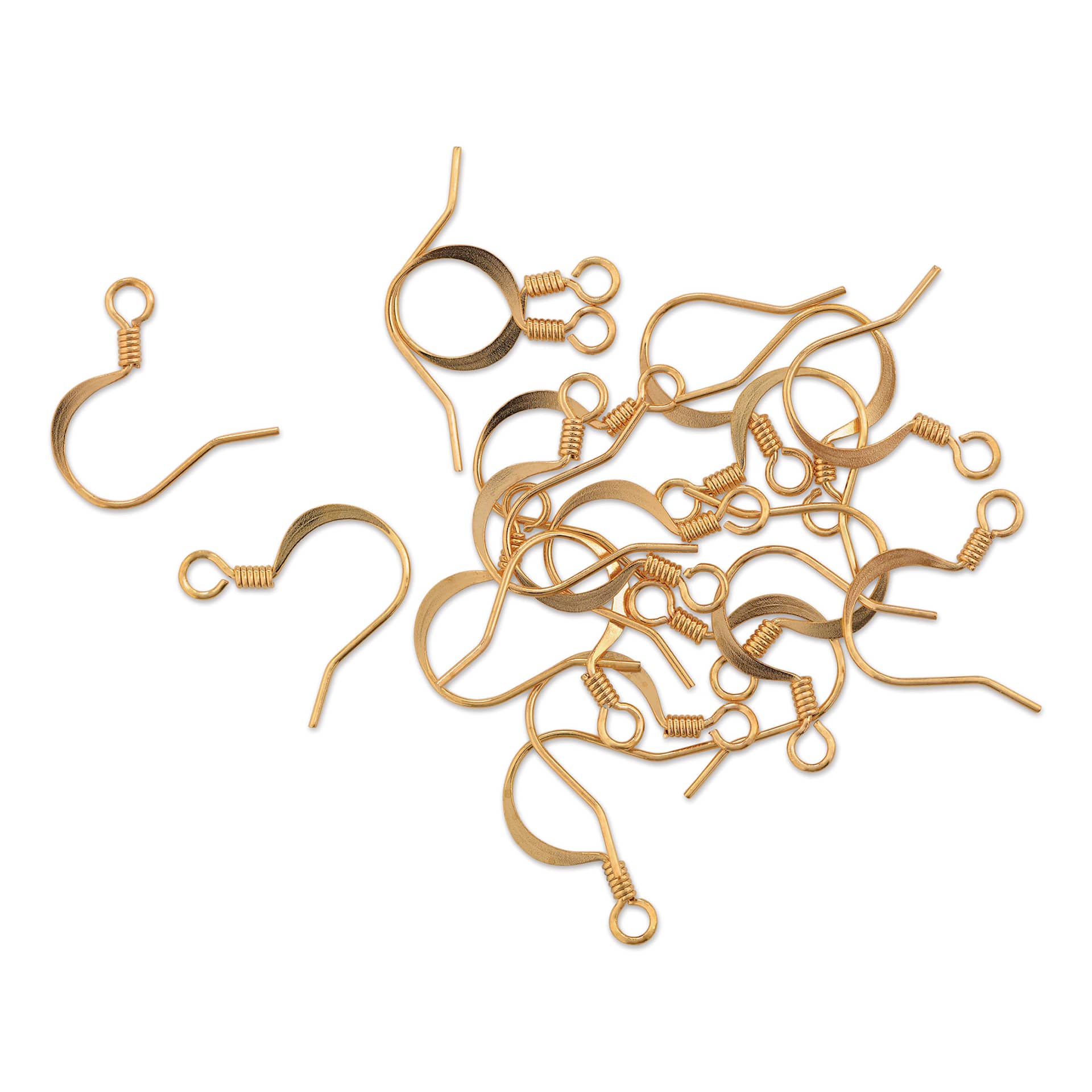 Beadalon Ear Wires - 0.63 mm, Classic, Dapped & Spring, Gold, Pkg of 20