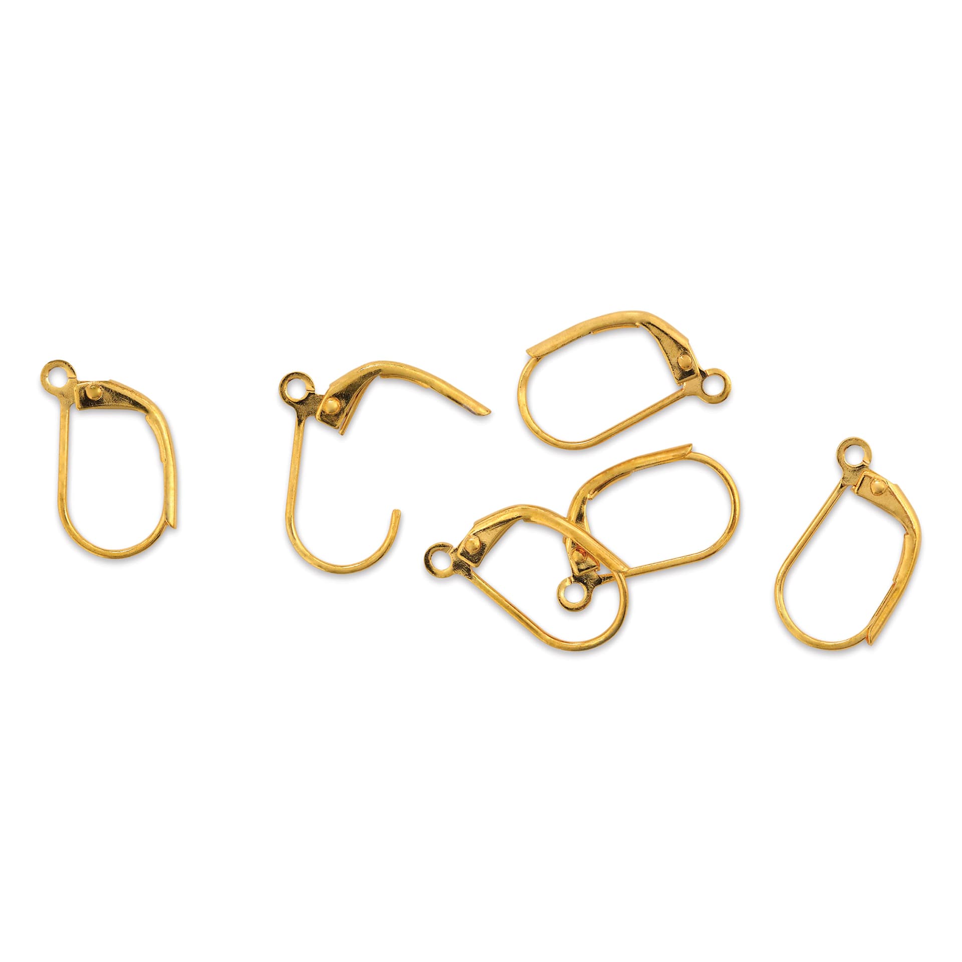 Beadalon Ear Wires - 0.76 mm, Leverback, Plain, Gold, Pkg of 6