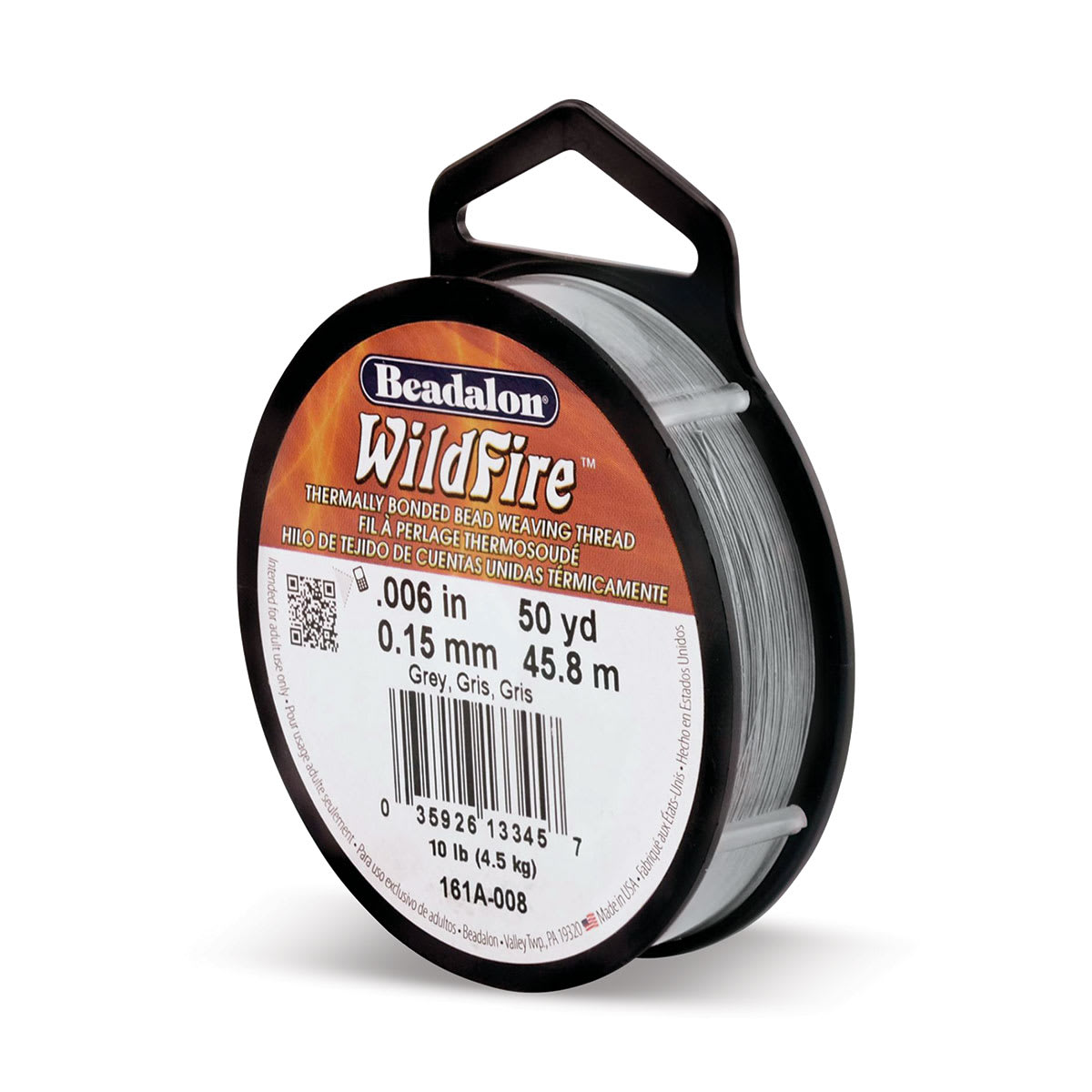 Beadalon WildFire Beading Thread - Grey, 0.006", 50 yds