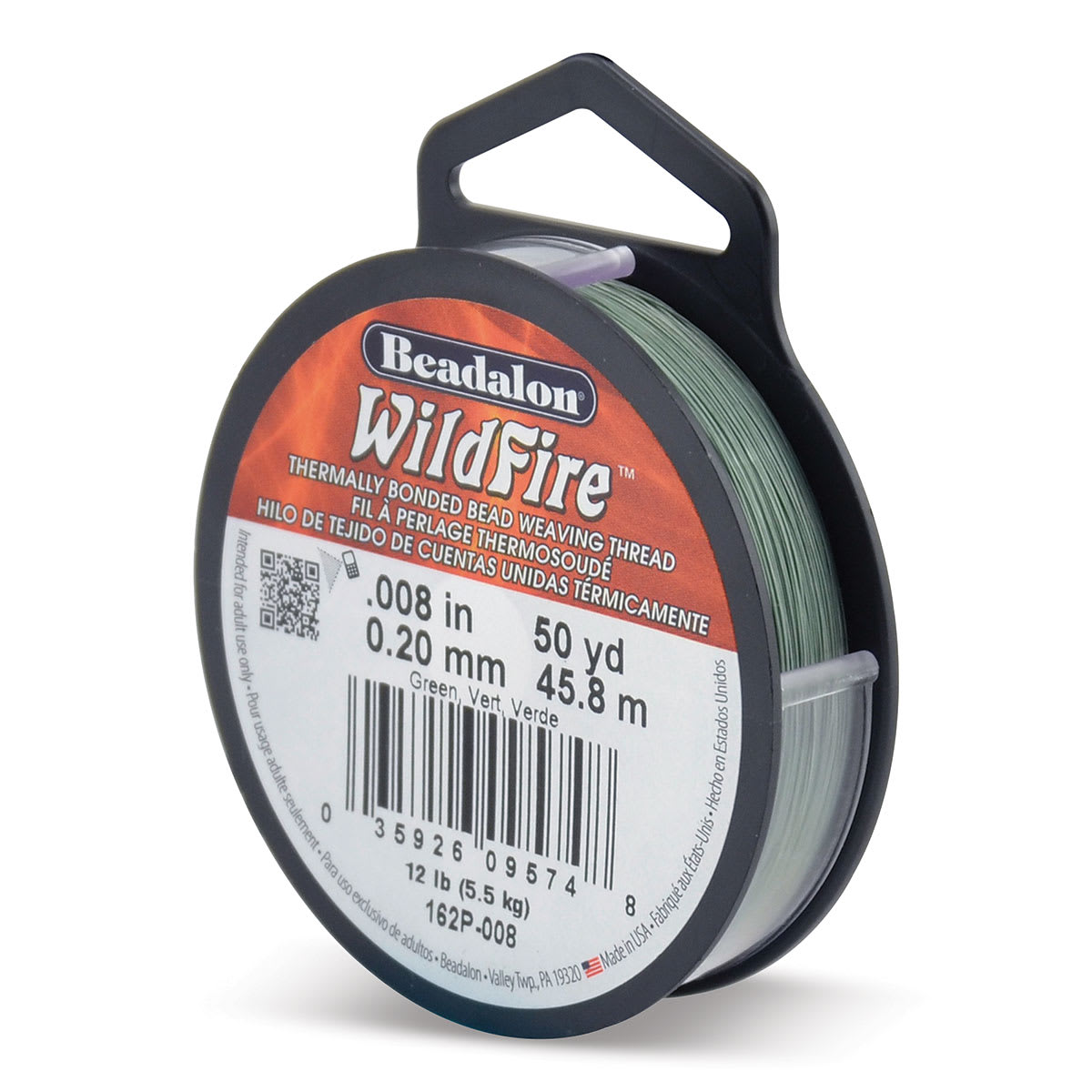 Beadalon WildFire Beading Thread - Green, 0.008", 50 yds