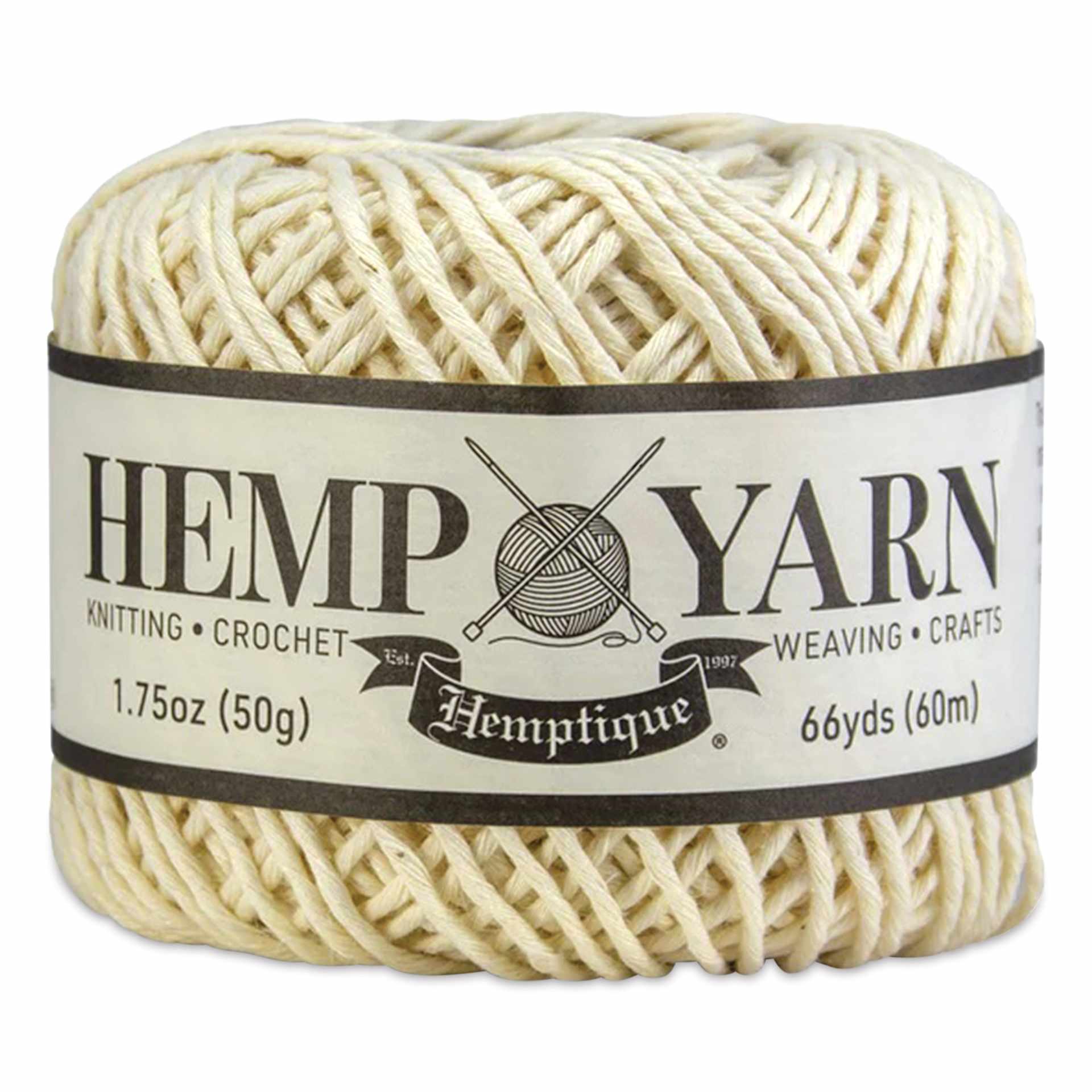 Hemptique Hemp Yarn - Natural, Ball, 66 yds