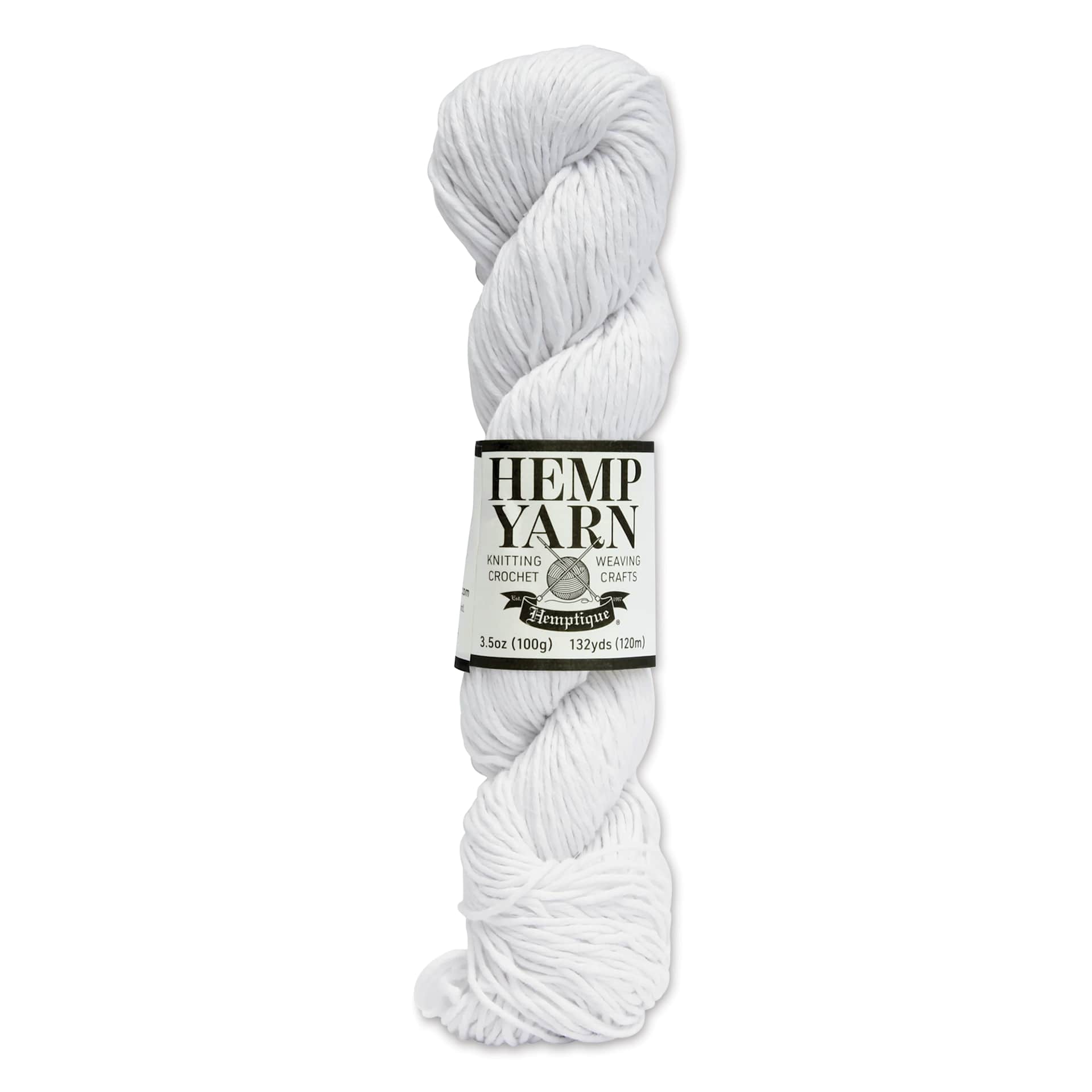 Hemptique Hemp Yarn - White, Hank,  132 yds