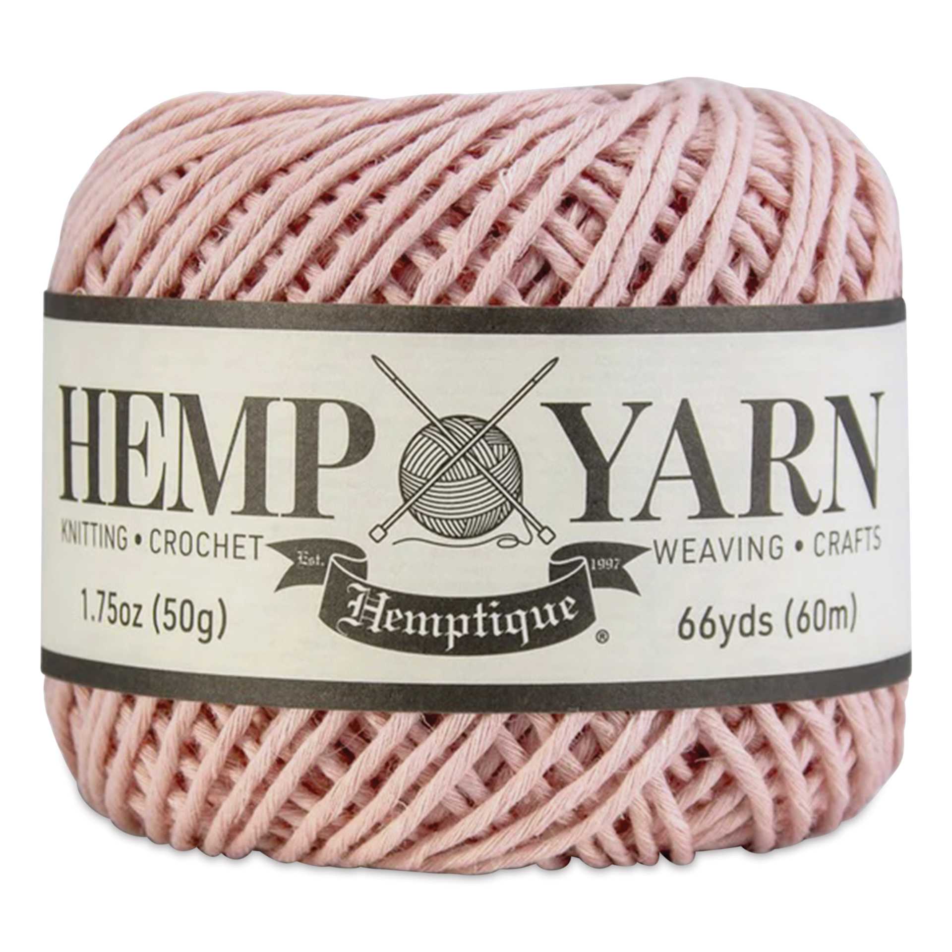 Hemptique Hemp Yarn - Dusty Pink, Ball,  66 yds