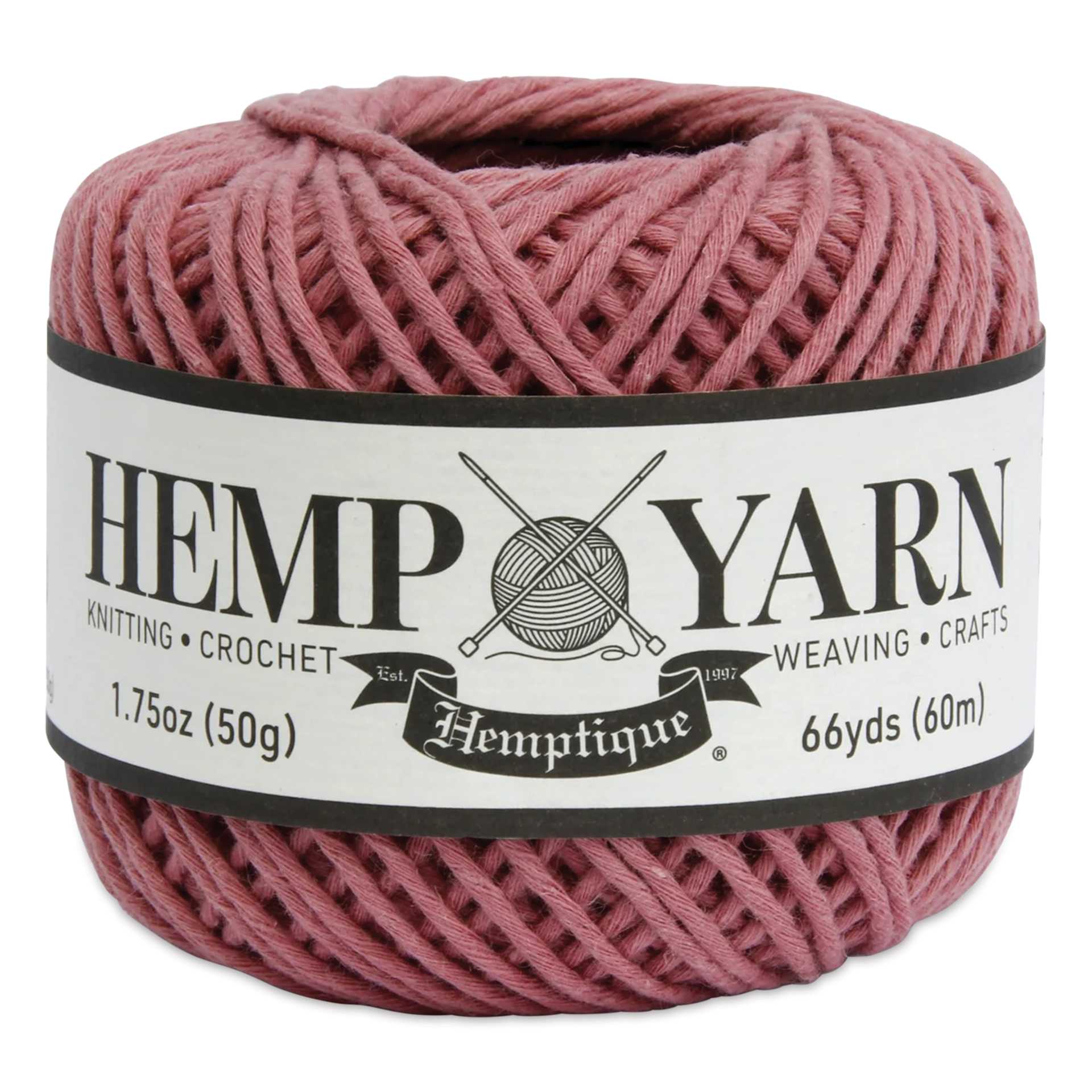 Hemptique Hemp Yarn - Rose, Ball,  66 yds