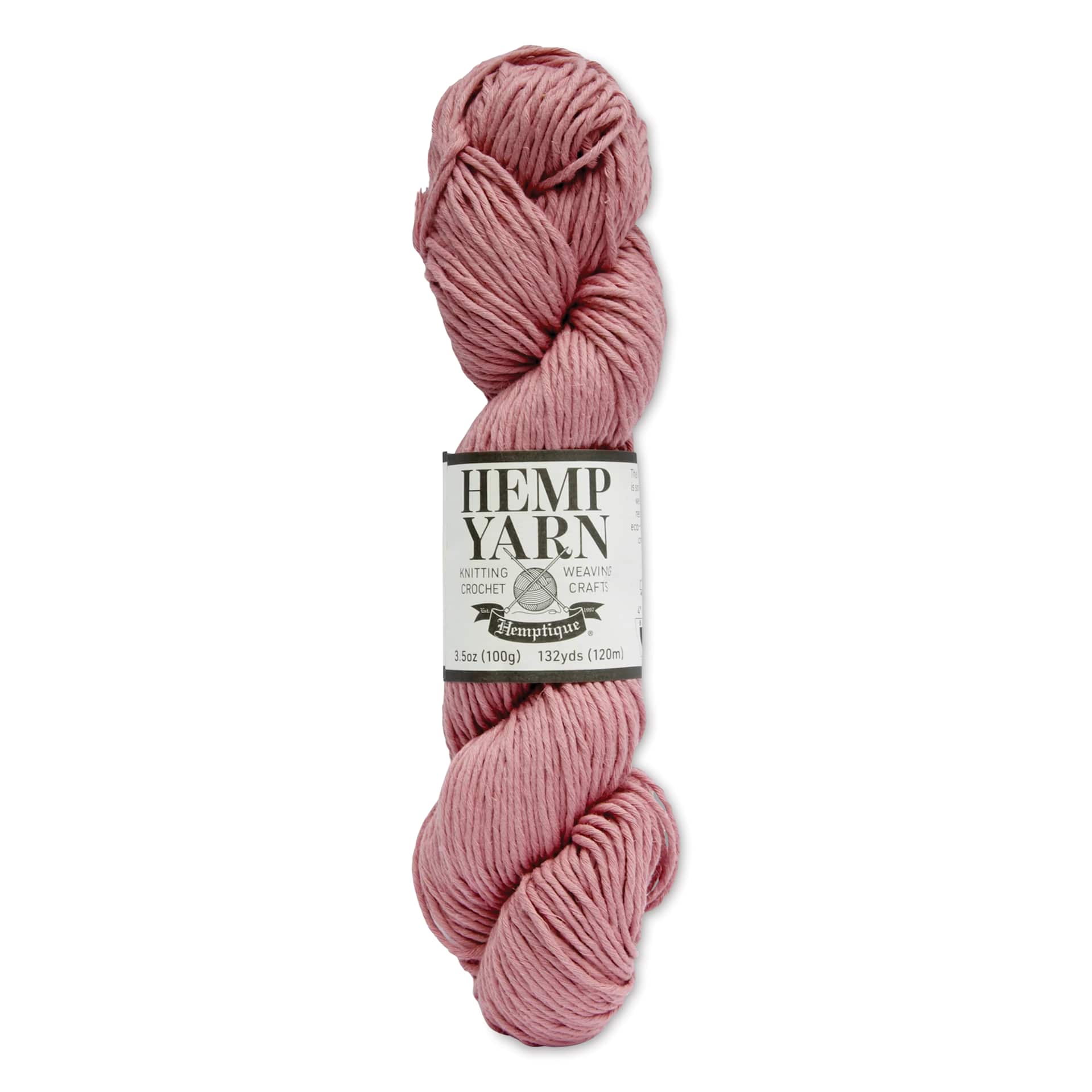 Hemptique Hemp Yarn - Rose, Hank, 132 yds