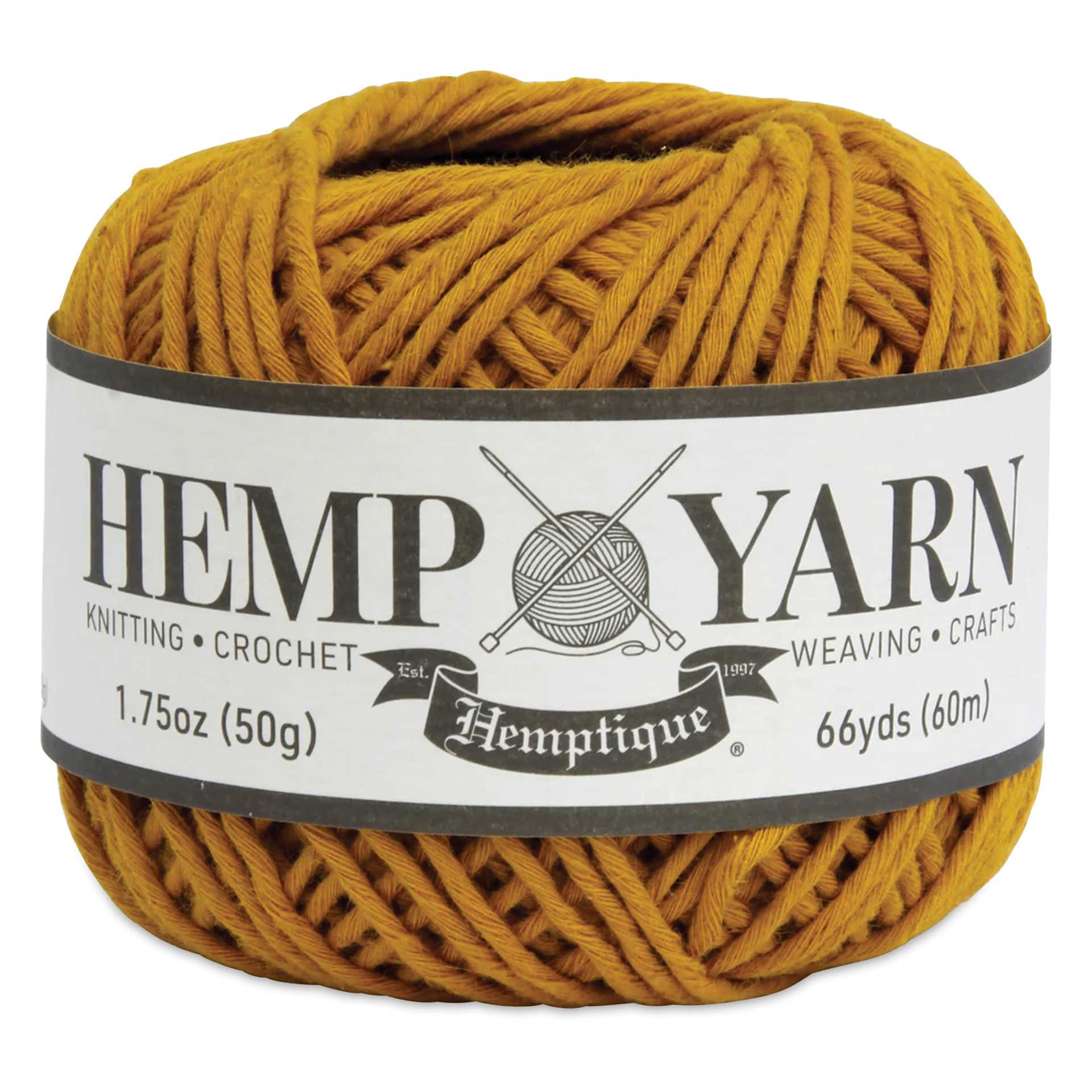 Hemptique Hemp Yarn - Ochre, Ball, 66 yds