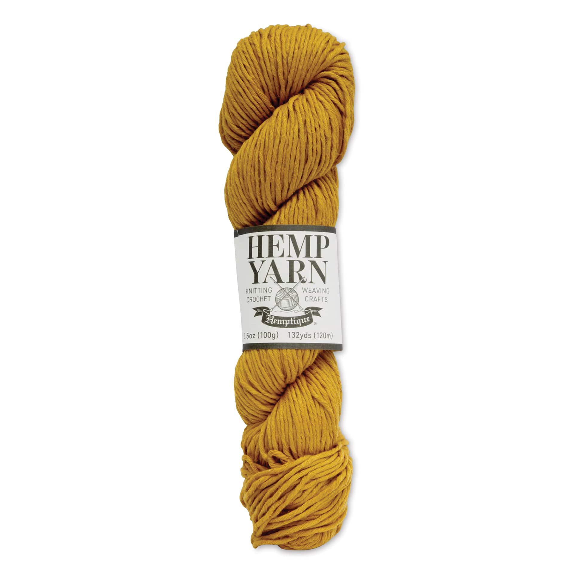 Hemptique Hemp Yarn - Ochre, Hank, 132 yds