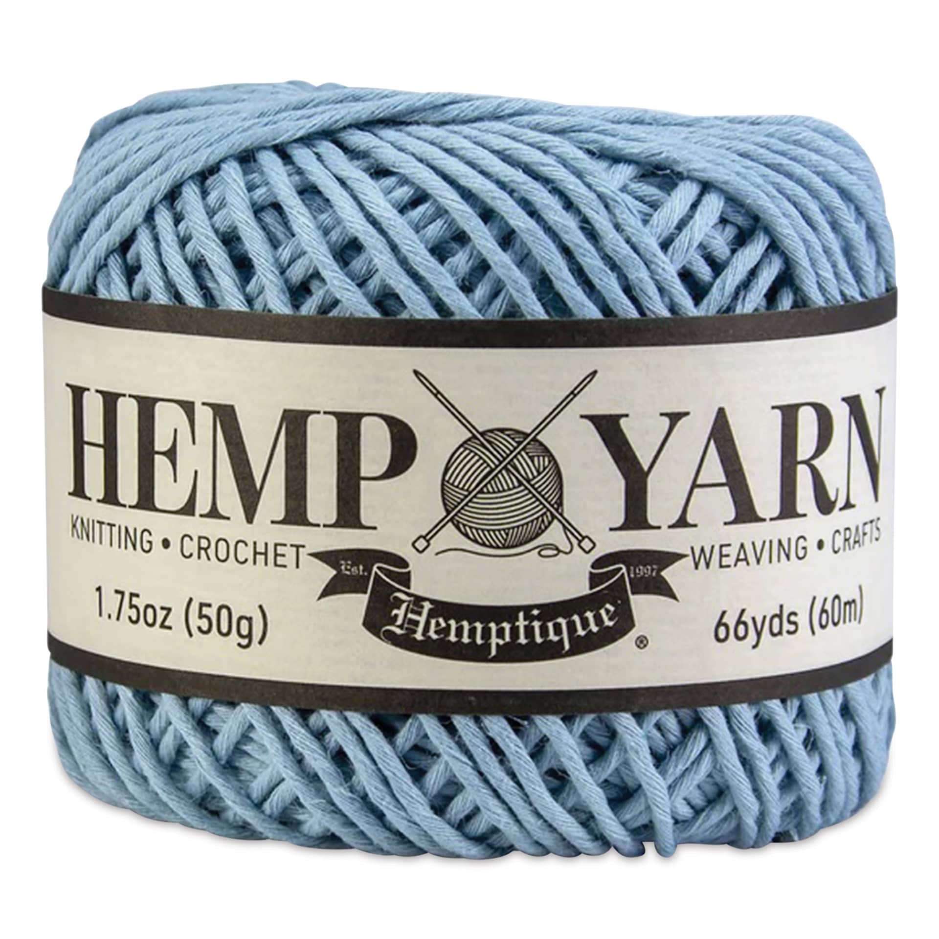 Hemptique Hemp Yarn -Sky Blue, Ball, 66 yds