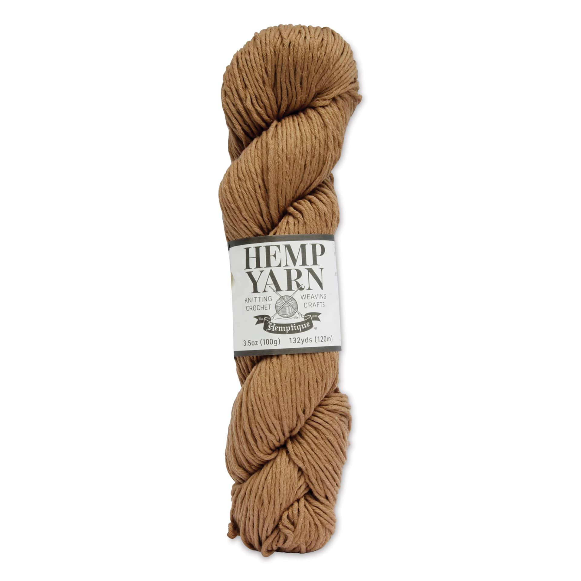 Hemptique Hemp Yarn - Mocha, Hank, 132 yds