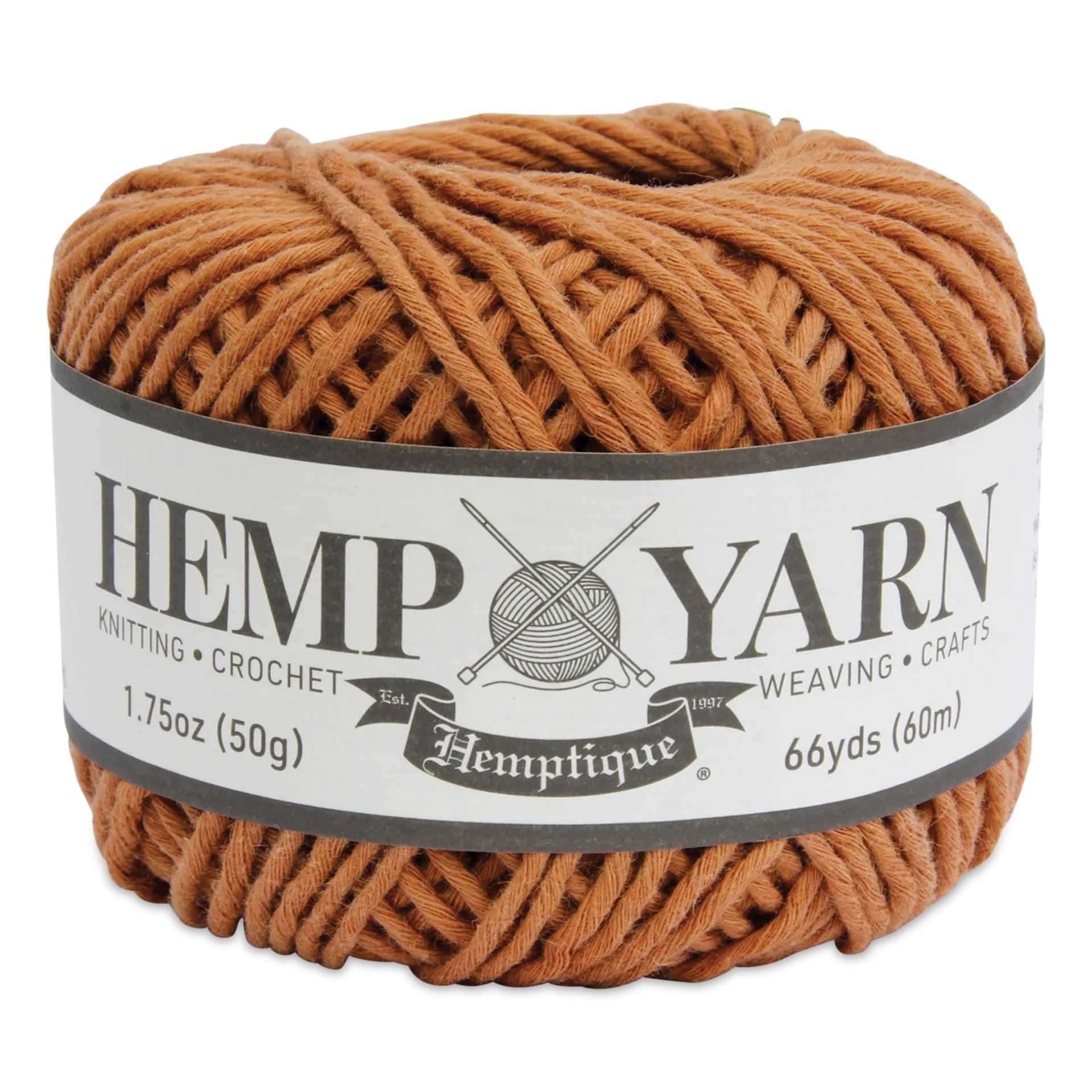 Hemptique Hemp Yarn - Terracotta, Ball, 66 yds