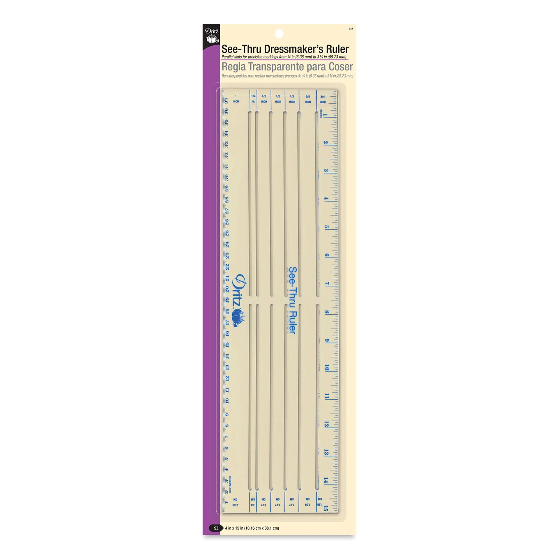 Dritz See-Thru Dressmaker’s Ruler, in packaging