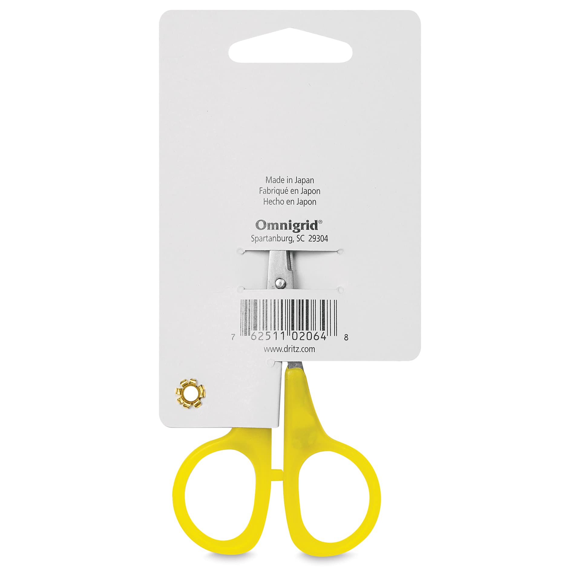Omnigrid Needlecraft Scissors - 4" back of packaging