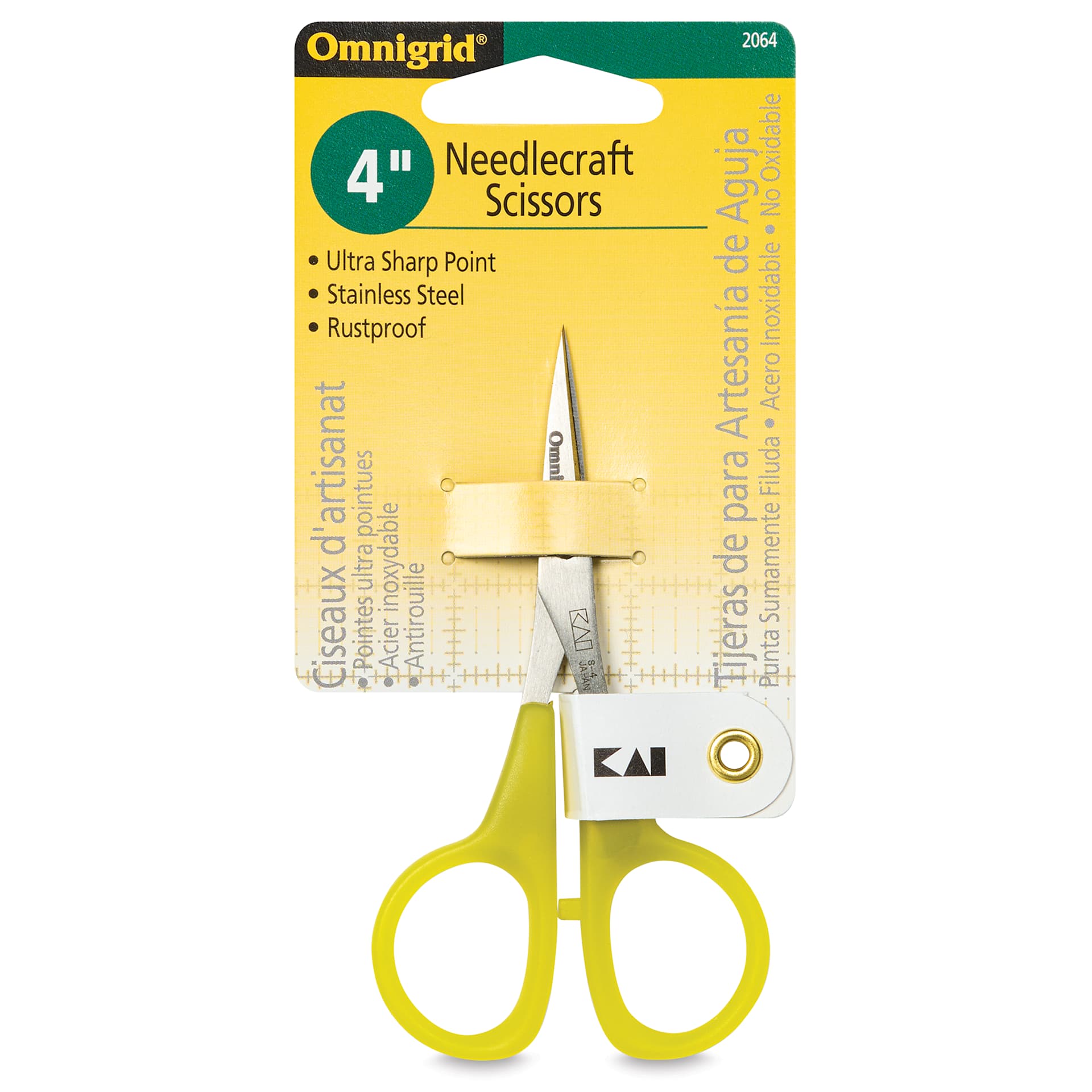 Omnigrid Needlecraft Scissors - 4" front of packaging
