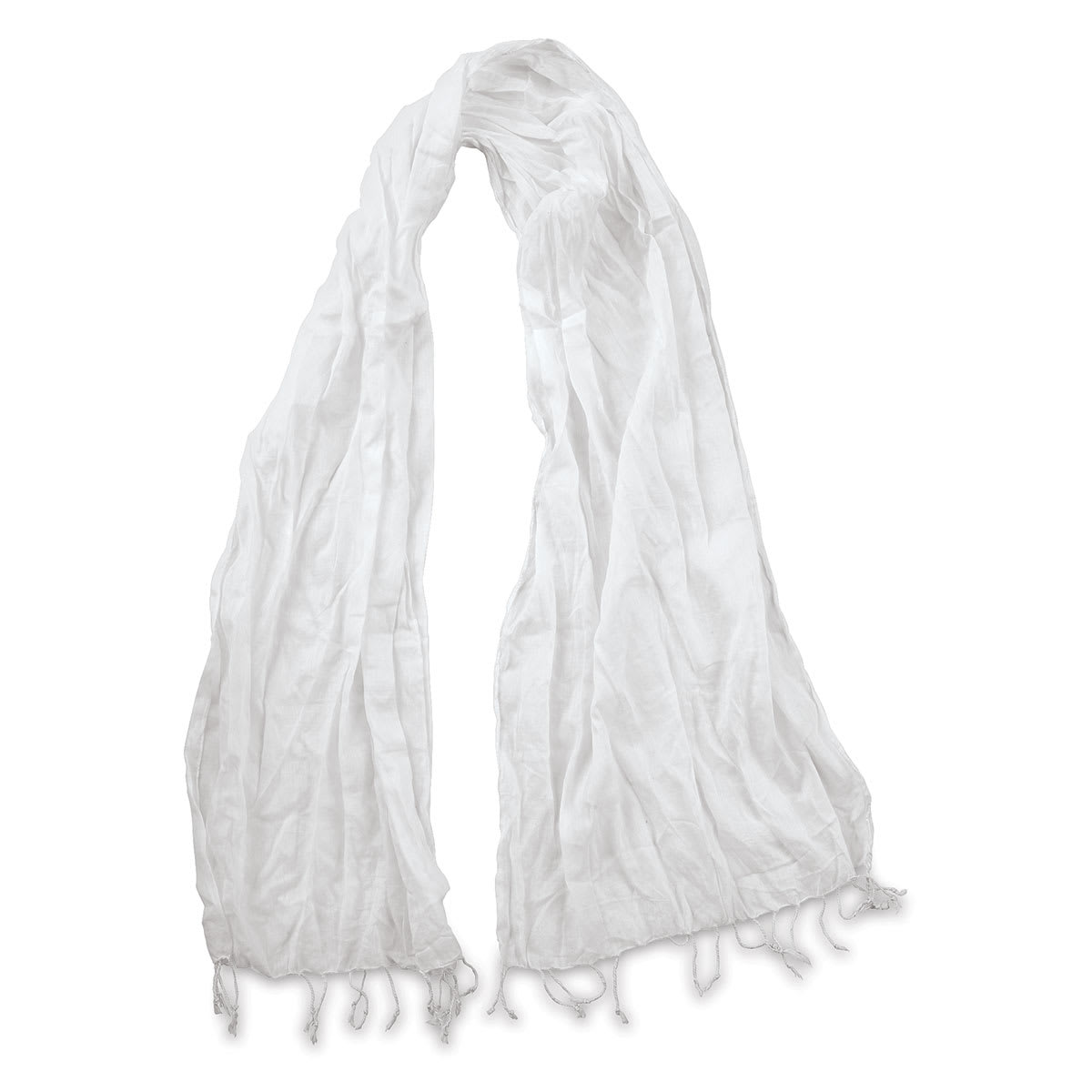Carolina Creative Natural Cotton Scarf - loose and showing fringe