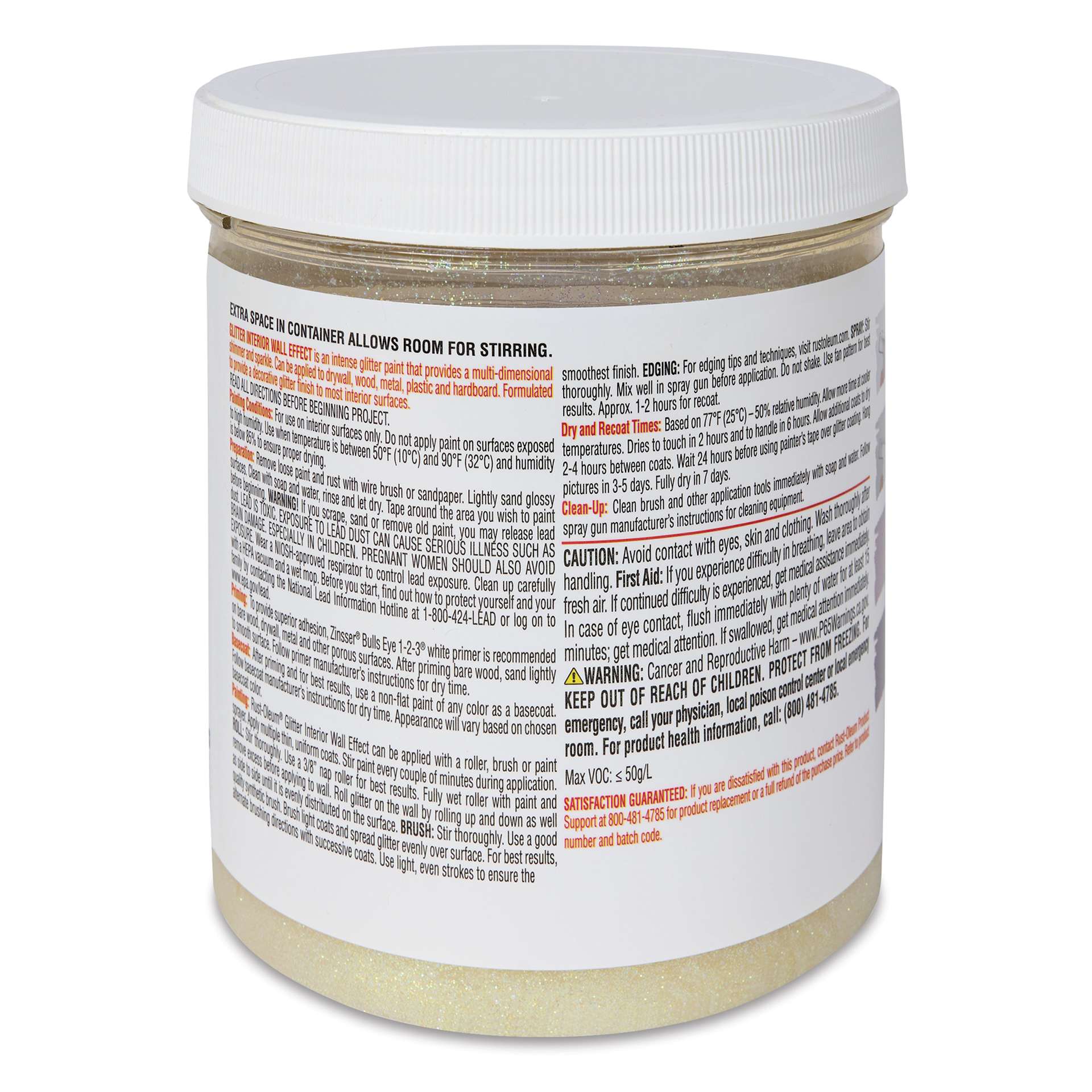 Rust-Oleum Glitter Interior Wall Paint - Iridescent, Quart side