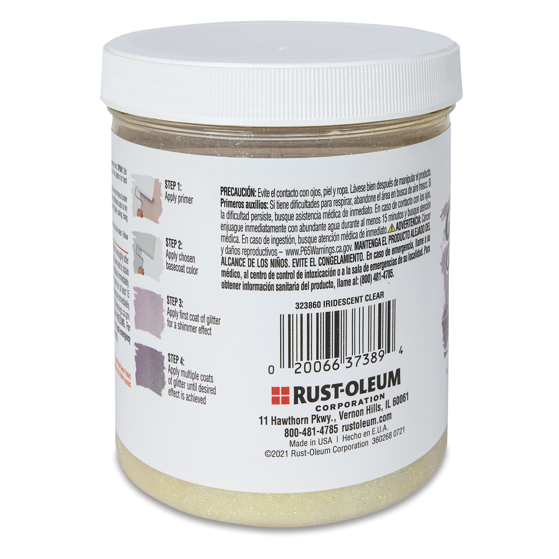 Rust-Oleum Glitter Interior Wall Paint - Iridescent, Quart back