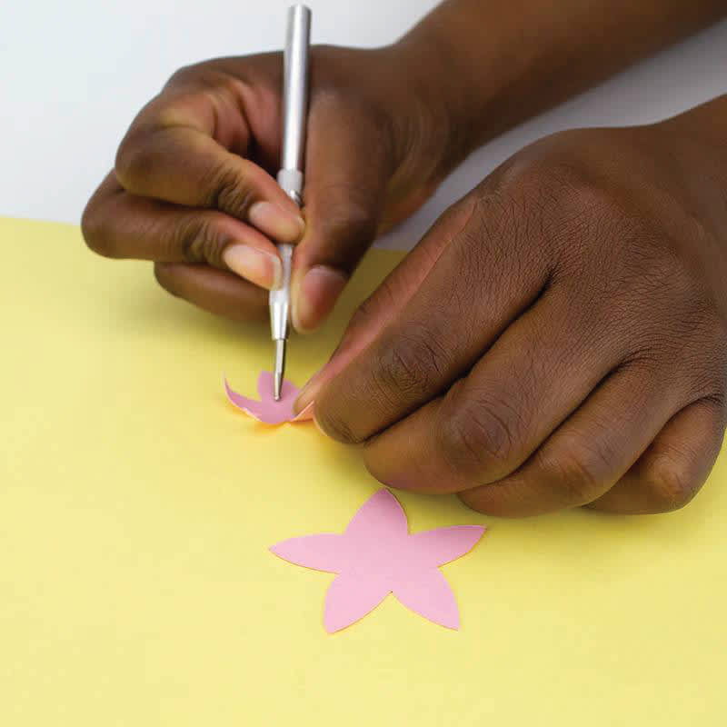 Excel Blades Embossing Stylus Tool - 1/16" being used on paper stars