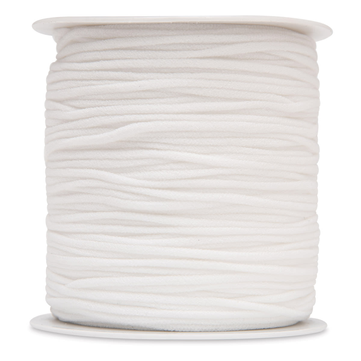 Round Stretch Cord, White, 3 mm x 100 yd, Side
