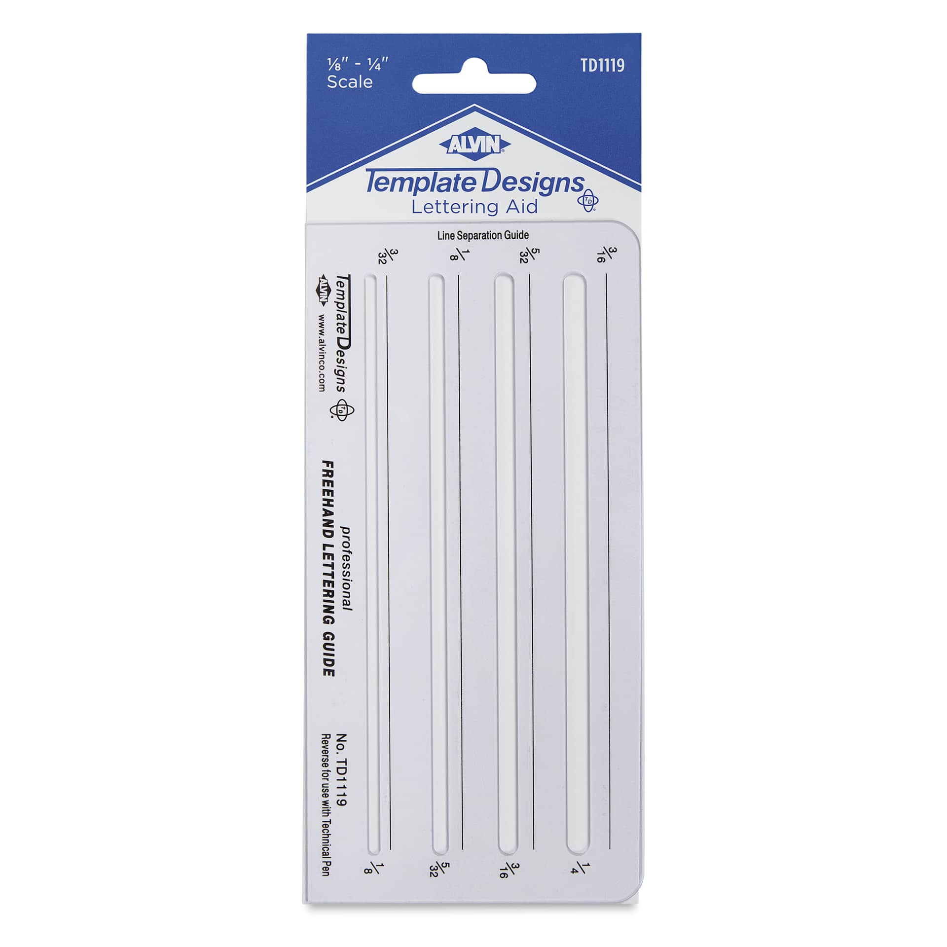 Alvin Template Lettering Aid, front of package