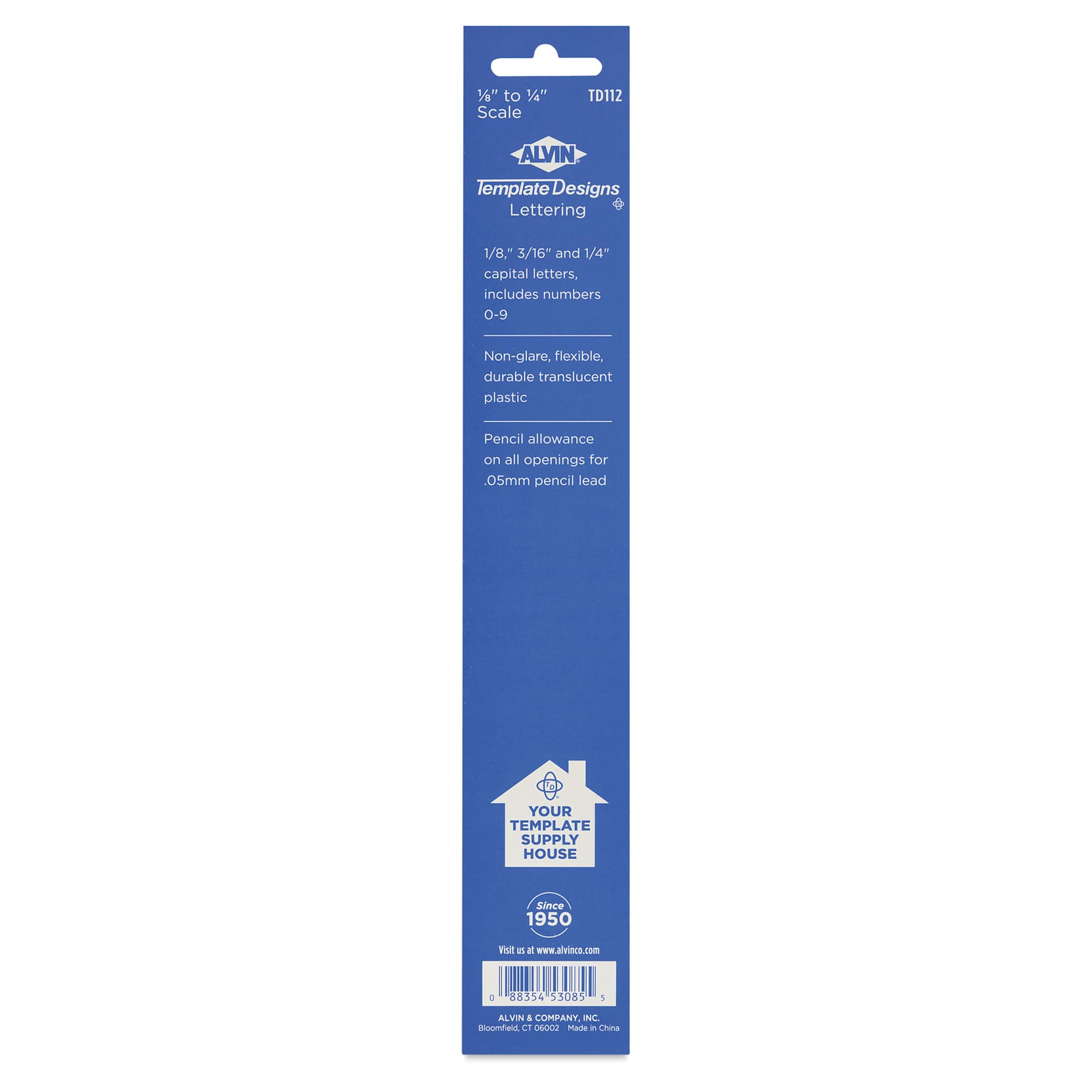 Alvin Lettering Guide - Standard, back of package