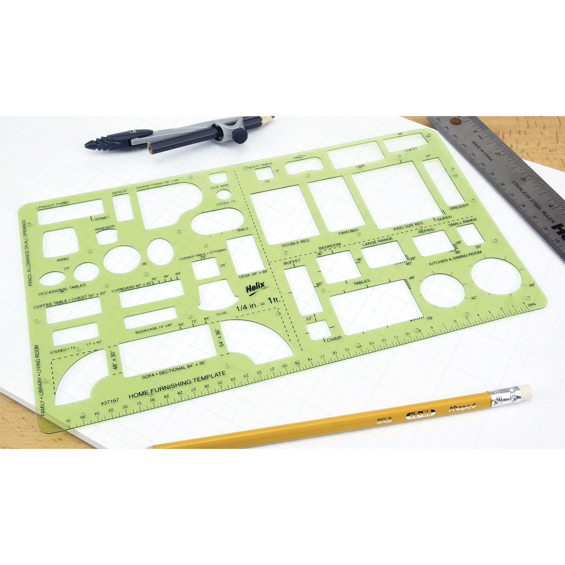 Helix Architectural Template - Home Furnishings, 6.13" x 12.5"
